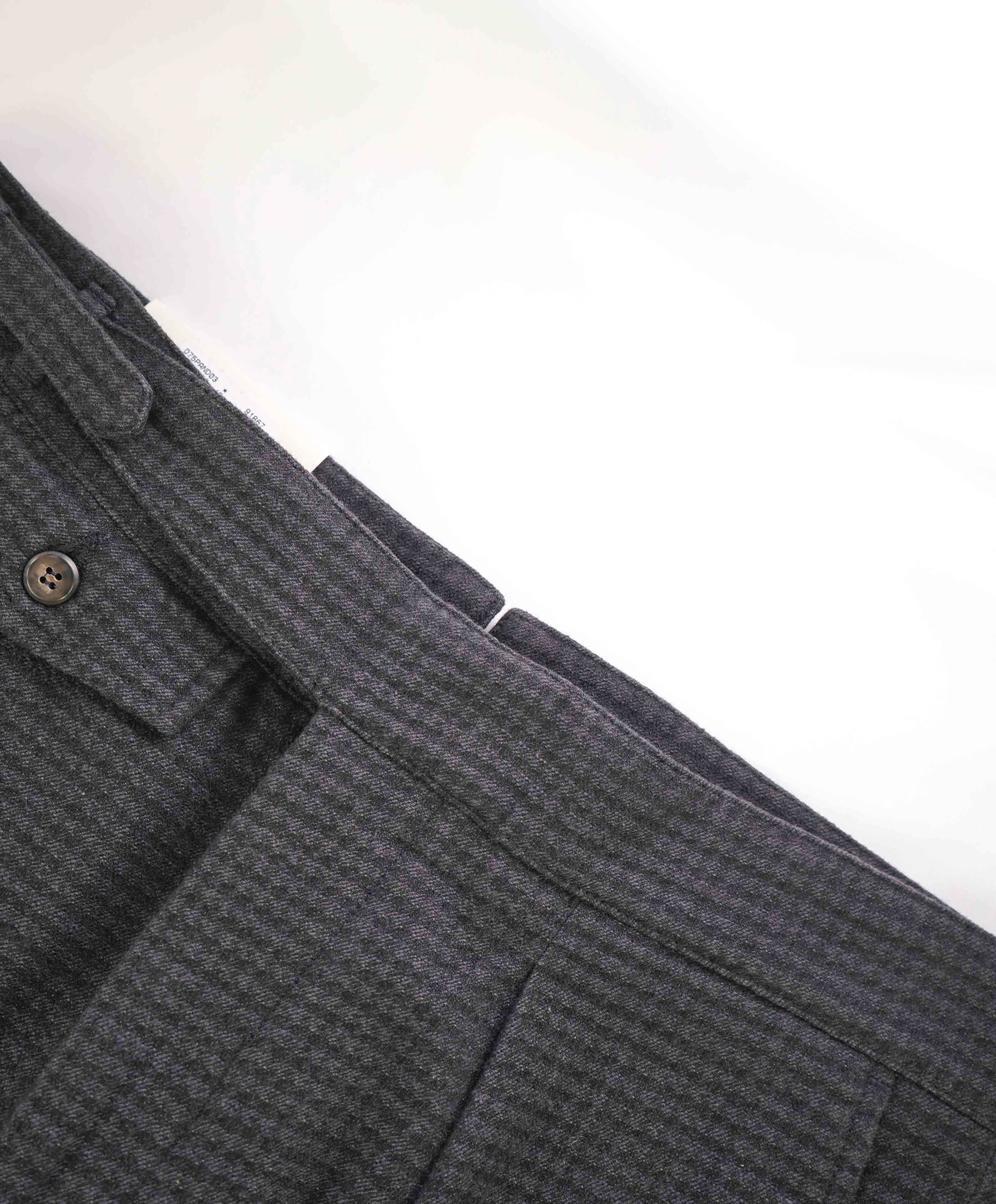 $745 ELEVENTY - *SIDE TAB* Cotton Houndstooth Belted Neapolitan Pants- 33W