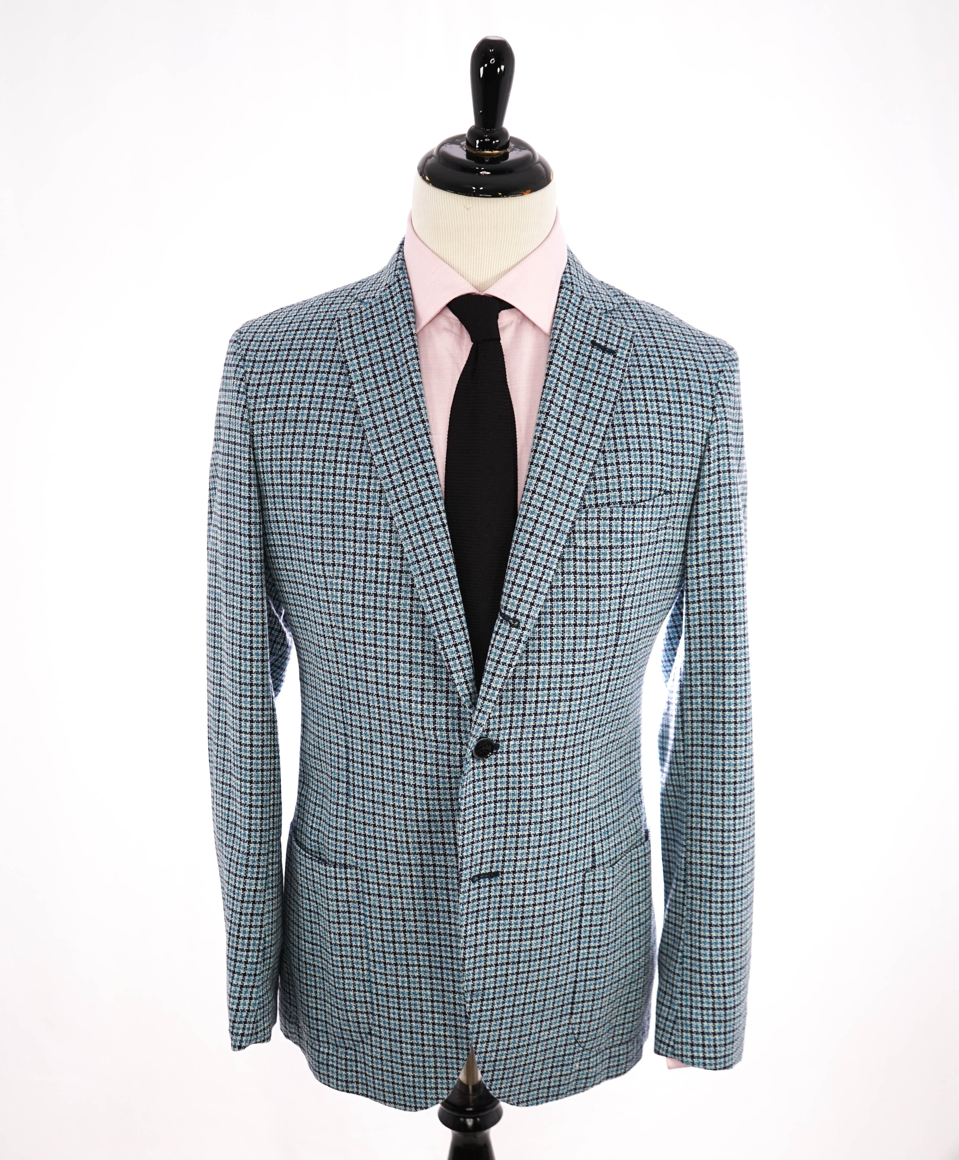 VITALE BARBERIS CANONICO - For SAKS 5TH AVE Blue Houndstooth Blazer - 42R