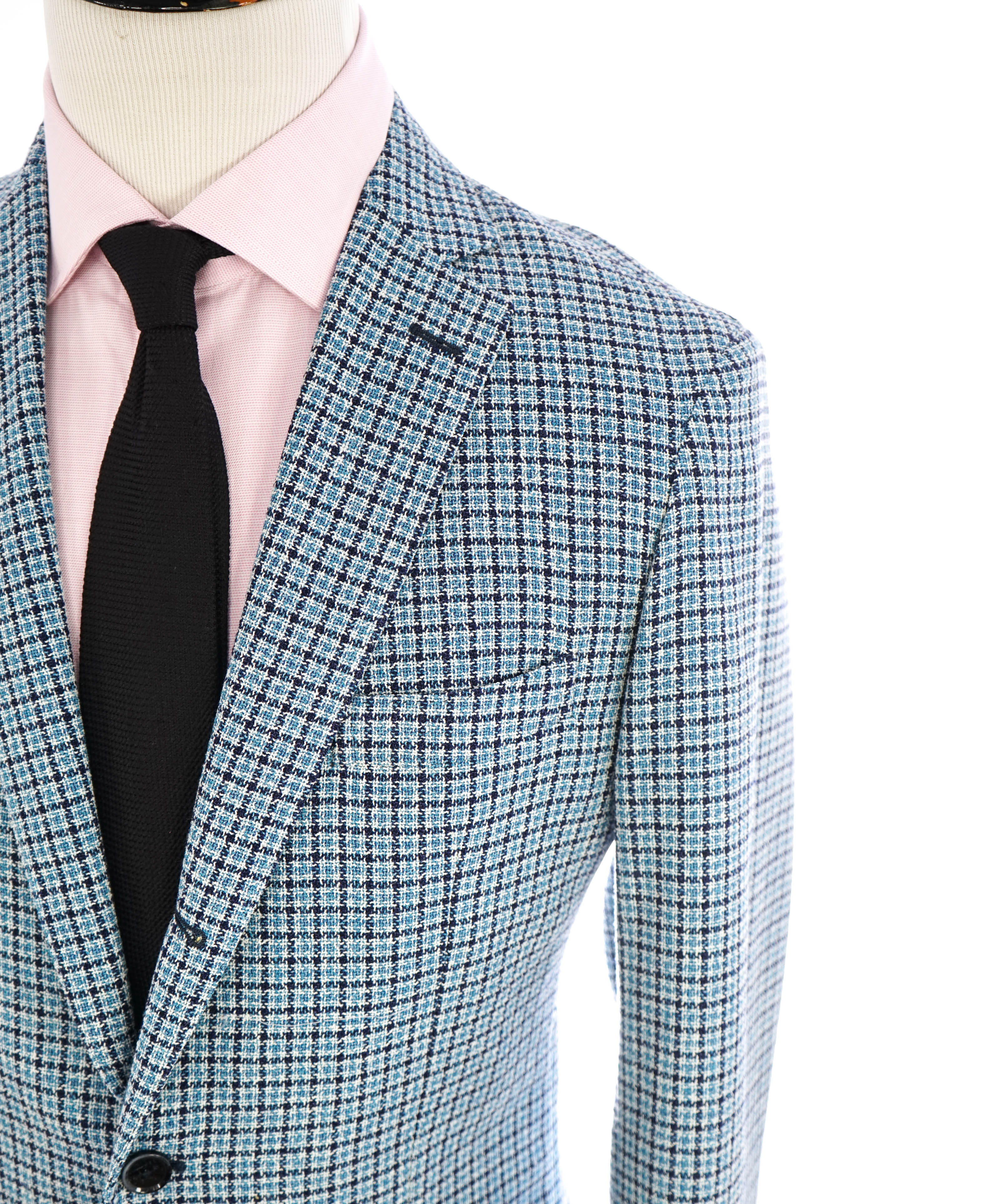 VITALE BARBERIS CANONICO - For SAKS 5TH AVE Blue Houndstooth Blazer - 42R