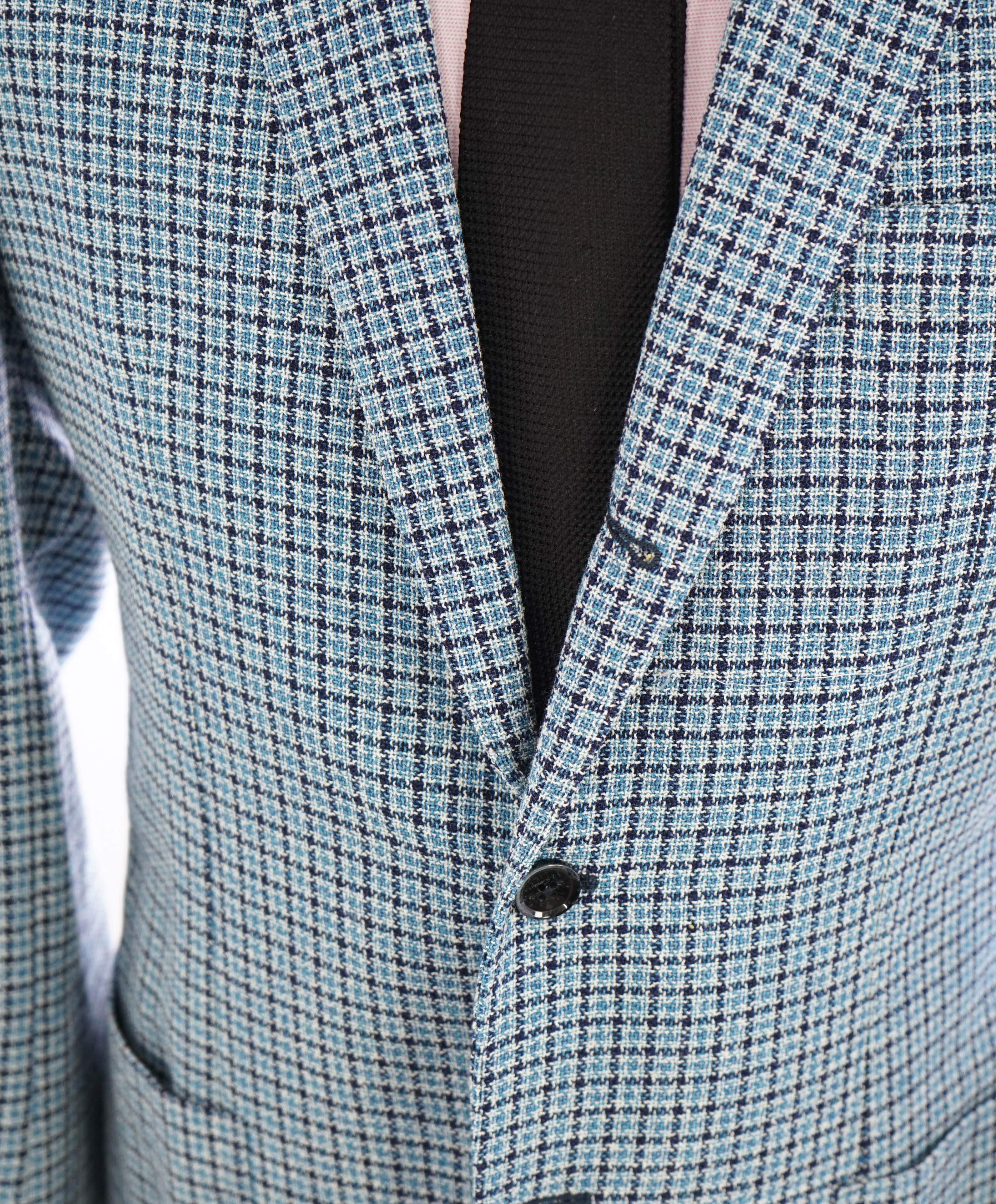 VITALE BARBERIS CANONICO - For SAKS 5TH AVE Blue Houndstooth Blazer - 42R