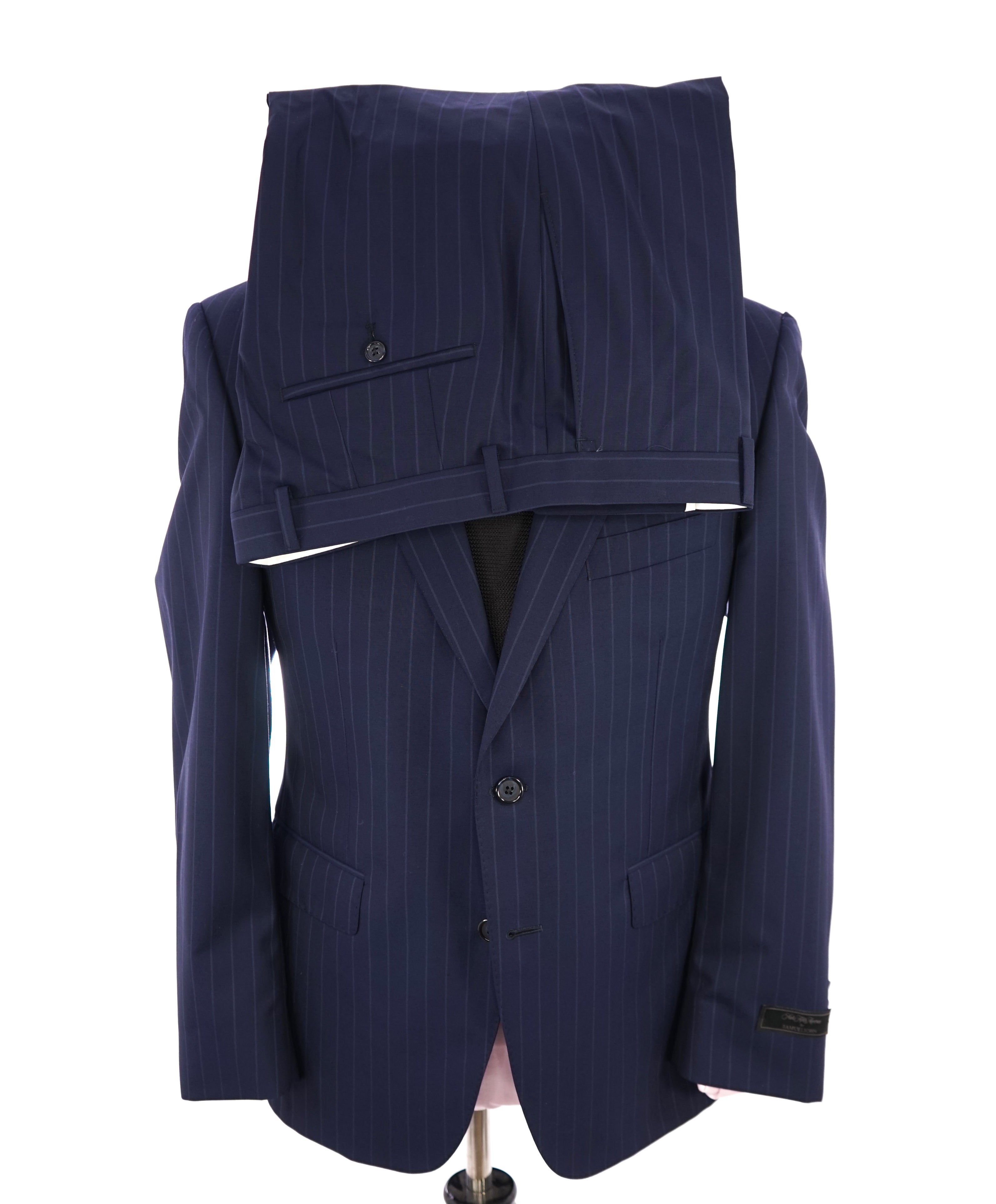 SAMUELSOHN - Notch Lapel Super 120’s Bold Blue Stripe Suit - 42S