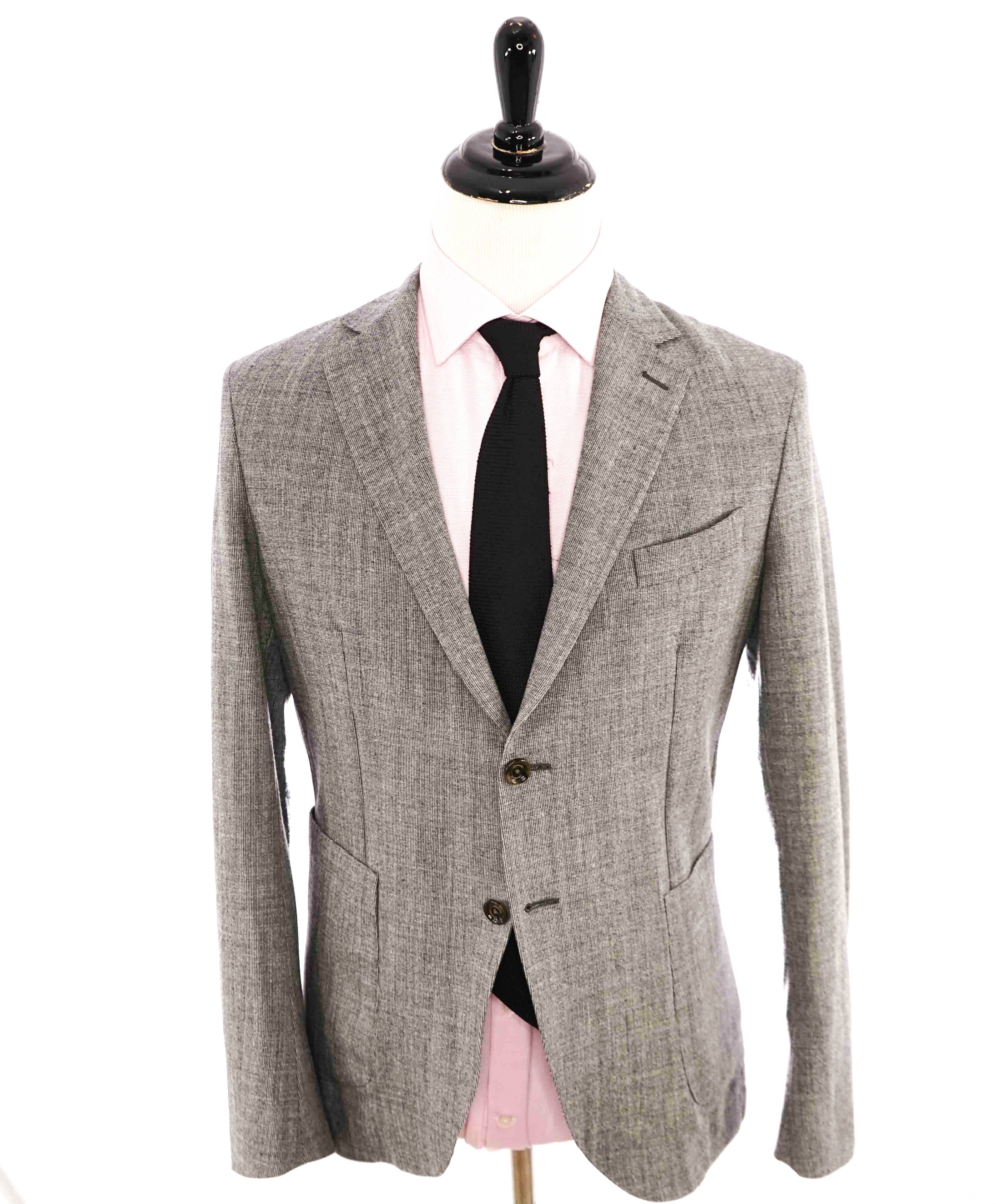 $1,595 ELEVENTY - Wool/Spandex Houndstooth Gray "JOGGER" Suit - 38US (48EU)