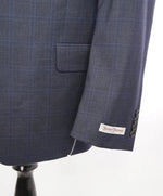 HICKEY FREEMAN - Blue Plaid Check All Season Weight Wool Blazer - 46R