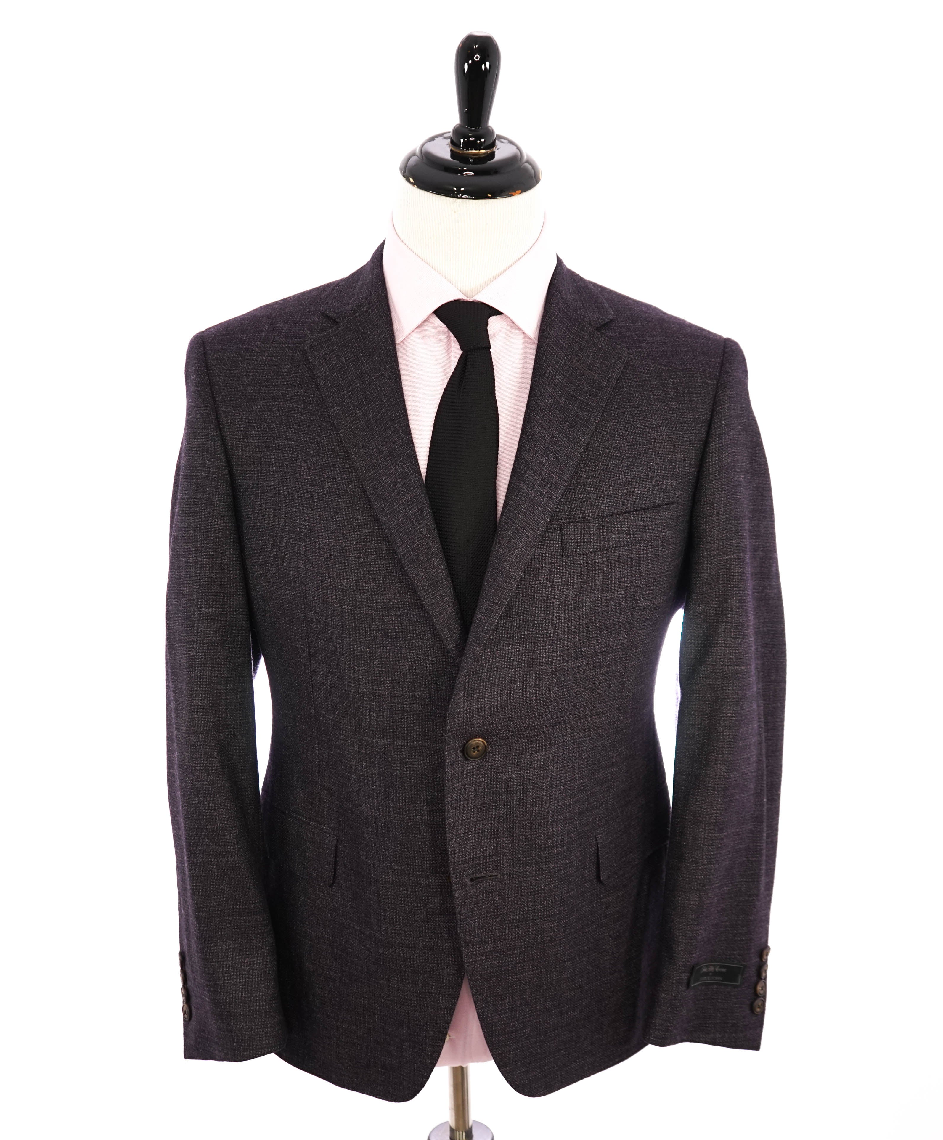 SAMUELSOHN - Super 110's Deep Purple Plum Textured Blazer - 42S