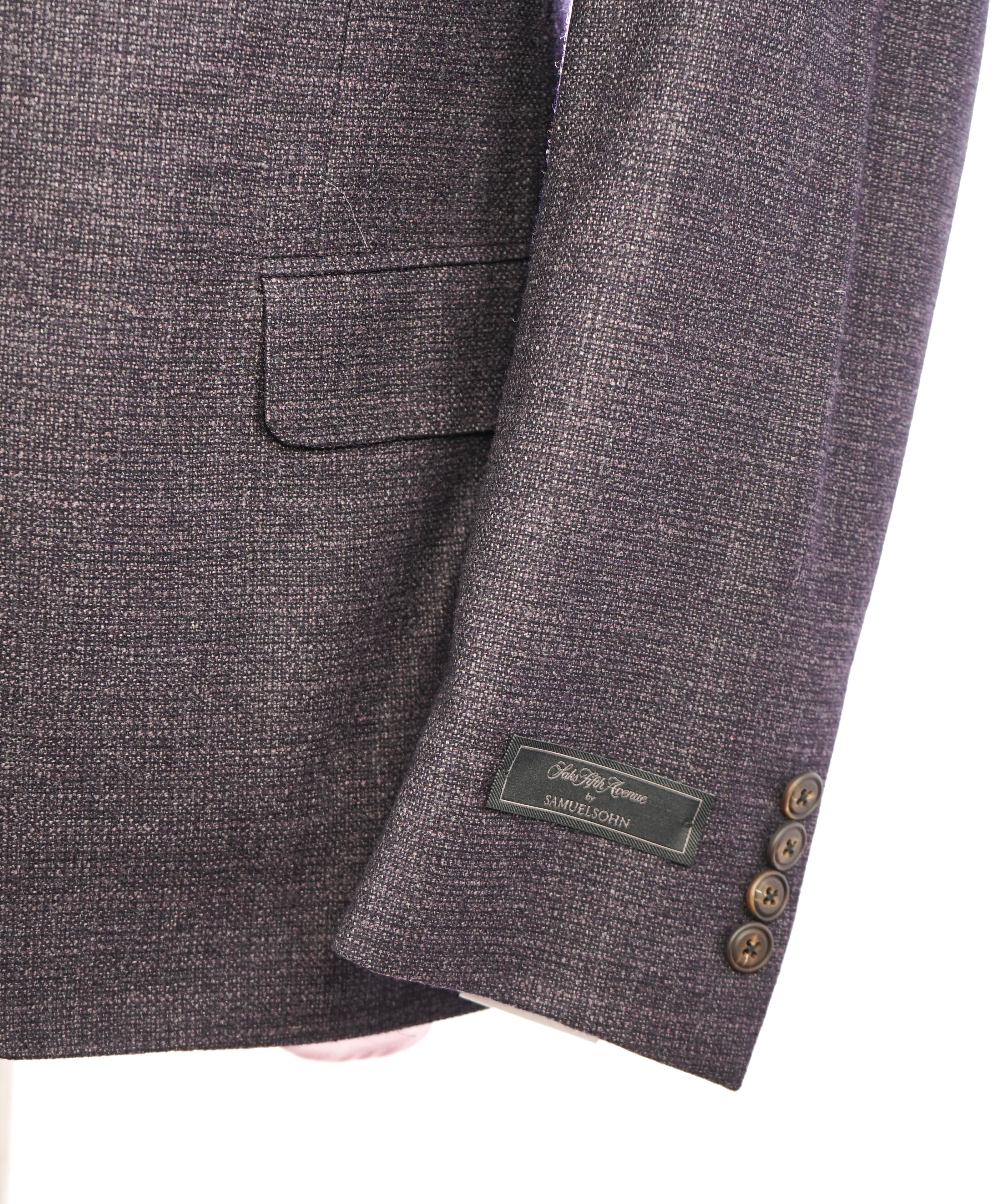 SAMUELSOHN - Super 110's Deep Purple Plum Textured Blazer - 42S