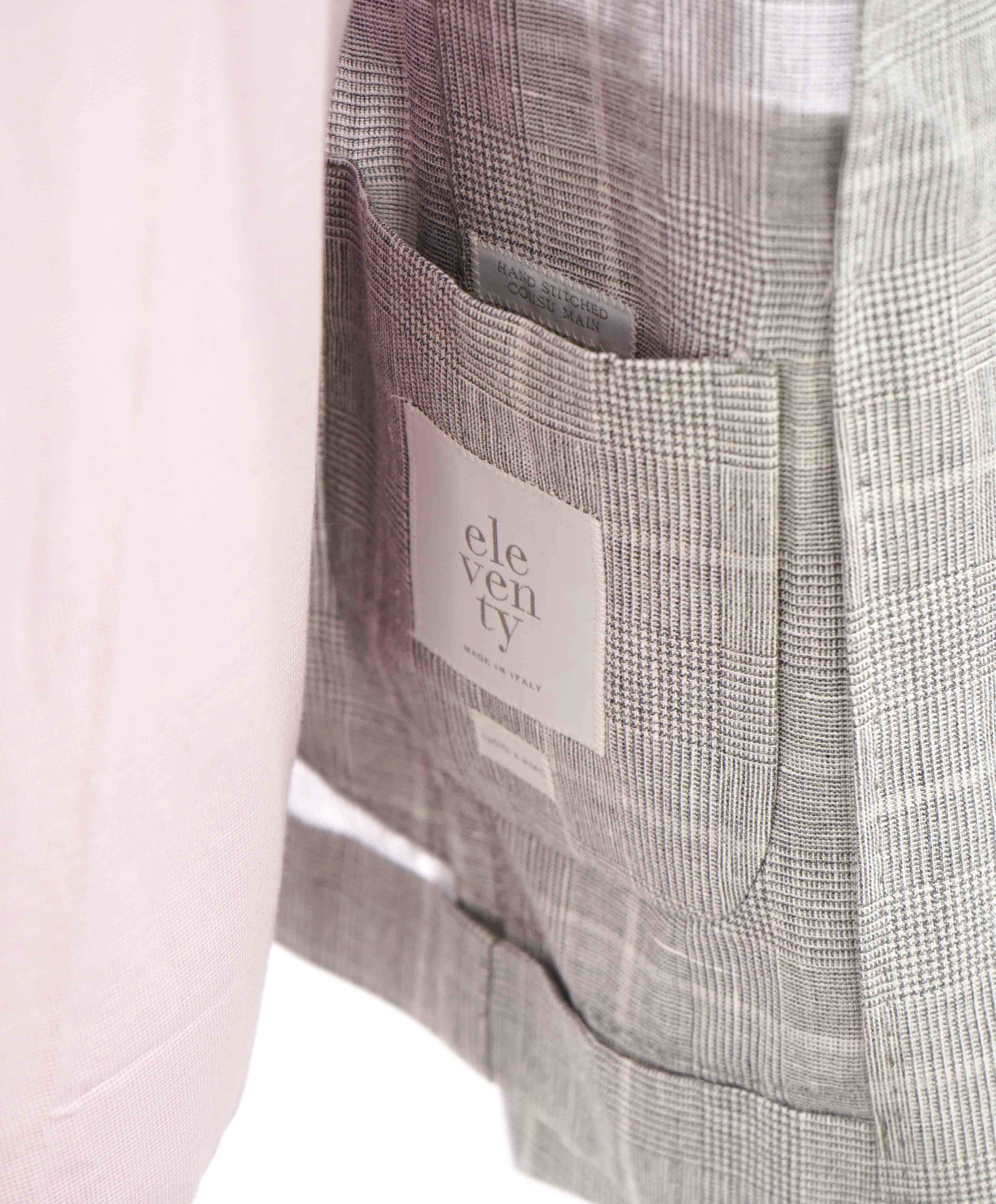 $2,195 ELEVENTY - "WOOL & LINEN" Gray Summer "JOGGER" Suit - 40 (50 EU)