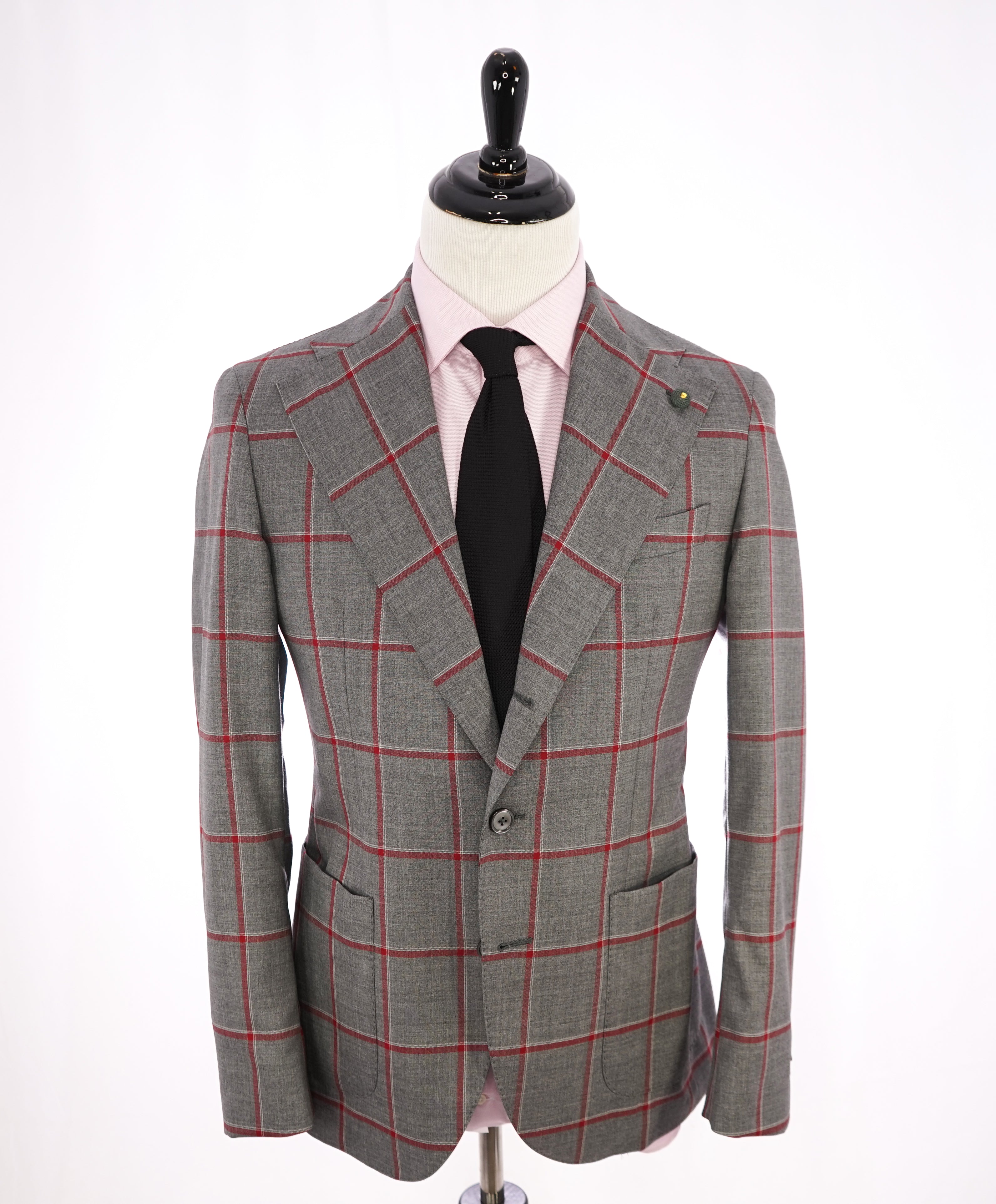 L'8 L.B.M. 1911 - Luigi Bianchi BOLD "Vitale Barberis Canonico" Red Gray Suit - 40R