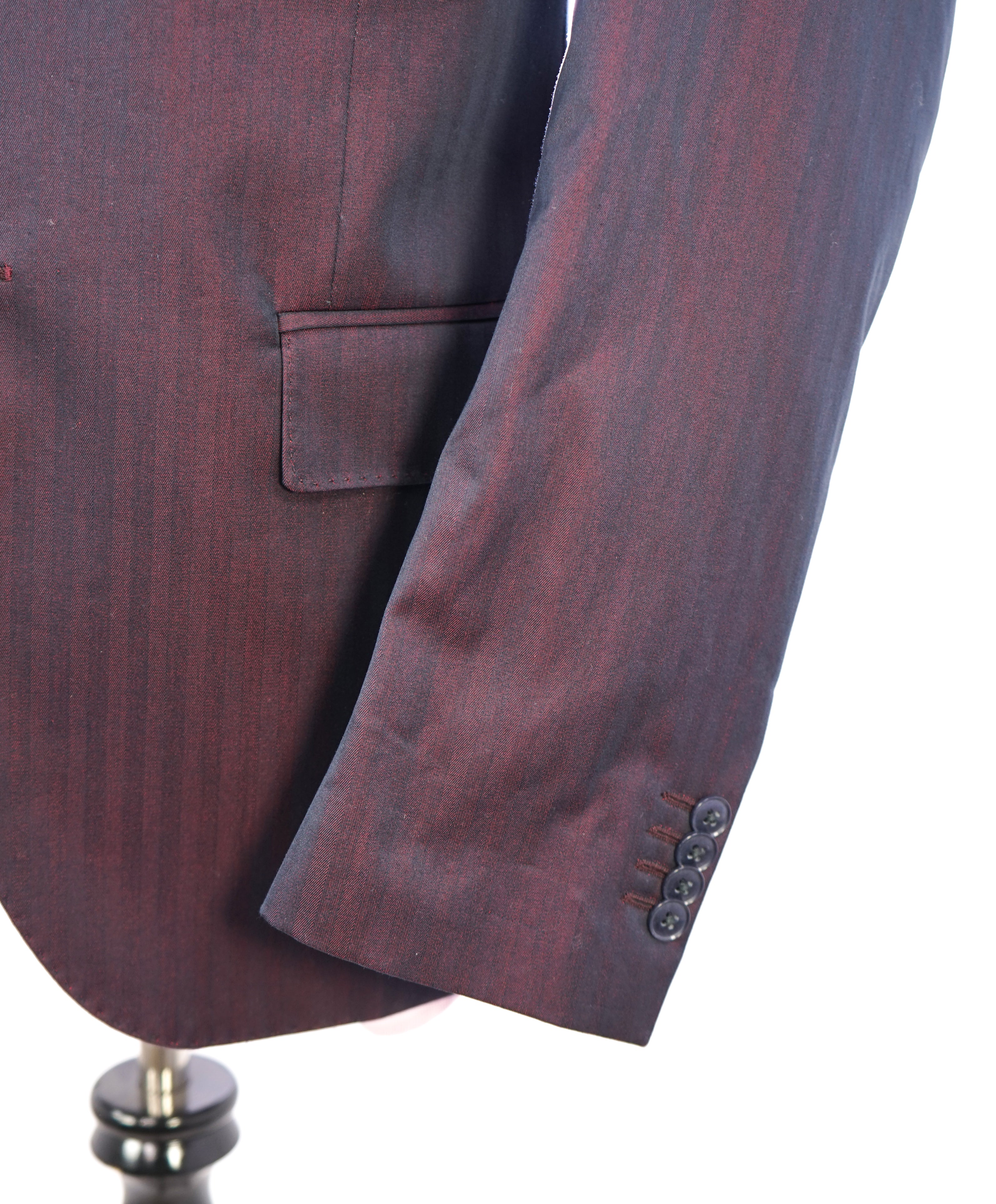 L'8 L.B.M. 1911 - Luigi Bianchi Herringbone Premium Unlined Burgundy Suit - 40R