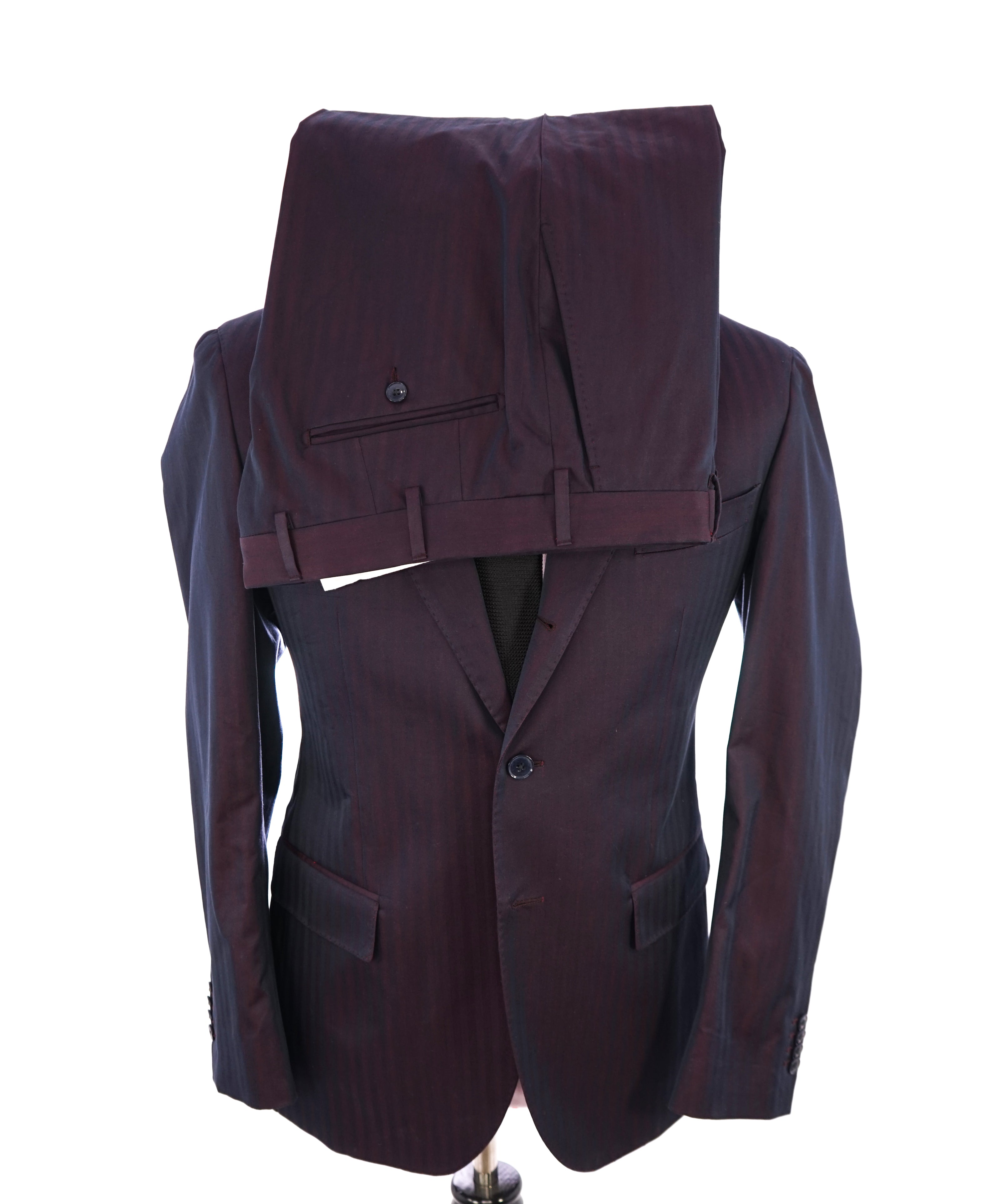 L'8 L.B.M. 1911 - Luigi Bianchi Herringbone Premium Unlined Burgundy Suit - 40R