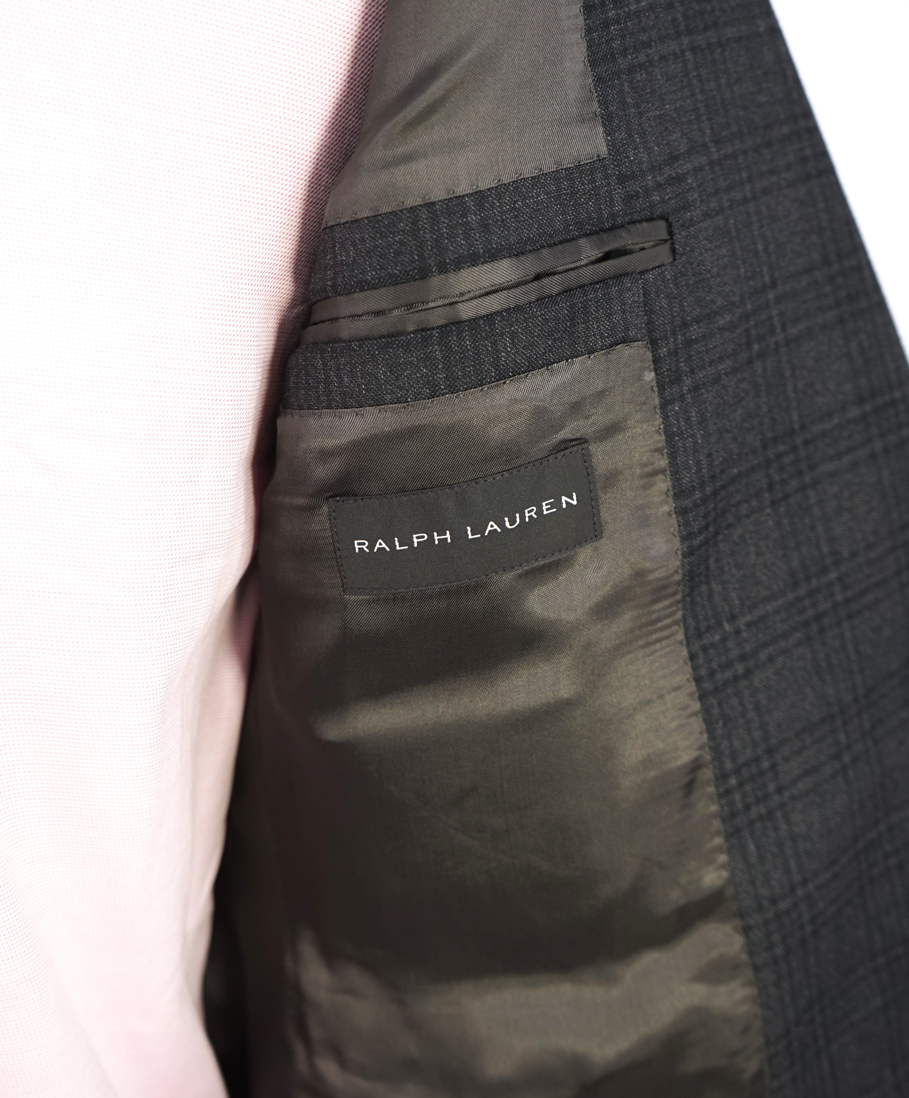 RALPH LAUREN BLACK LABEL - "Anthony" Plaid Side-Tabs Peak lapel Suit - 44R