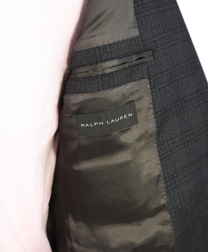 RALPH LAUREN BLACK LABEL - "Anthony" Plaid Side-Tabs Peak lapel Suit - 44R