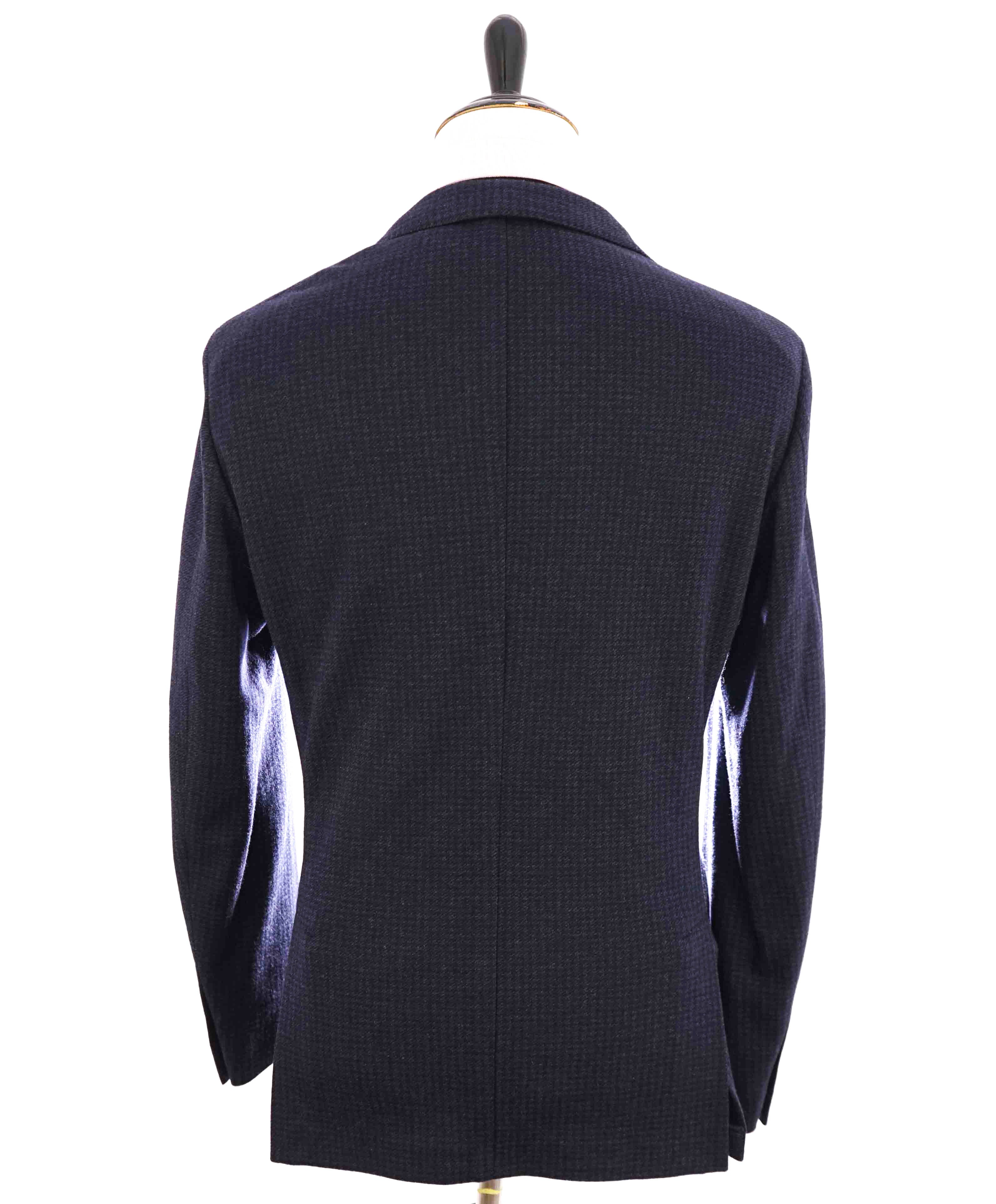 $1,095 ELEVENTY - Blue Houndstooth Semi-Lined WOOL/COTTON Blazer - 42(52EU)