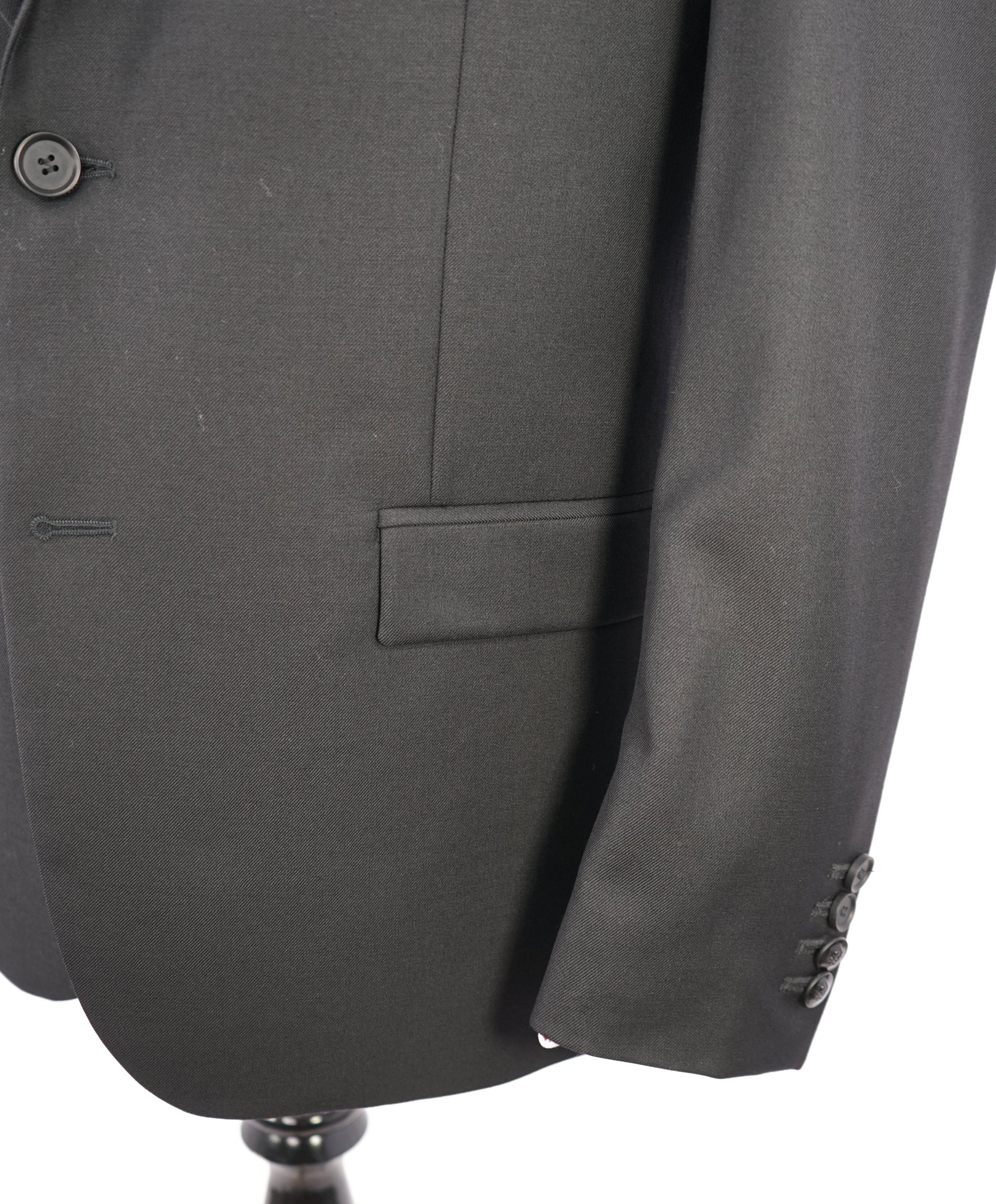 THE KOOPLES - "Fitted" Black Sleek Blazer / Logo Buttons / Slim Peak Lapel - 40R