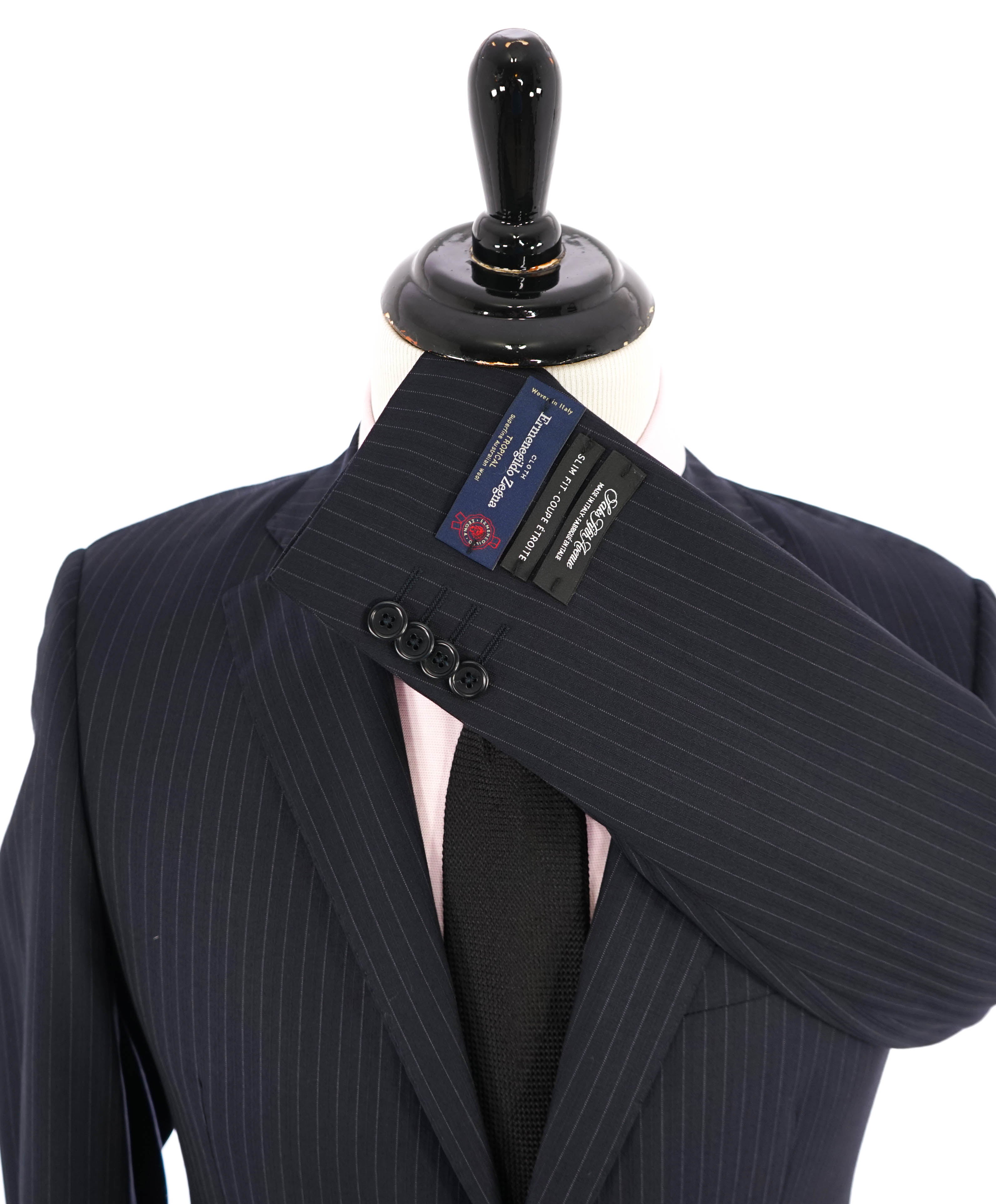 ERMENEGILDO ZEGNA - By SAKS FIFTH AVENUE "Slim" Chalk Stripe Suit - 38R