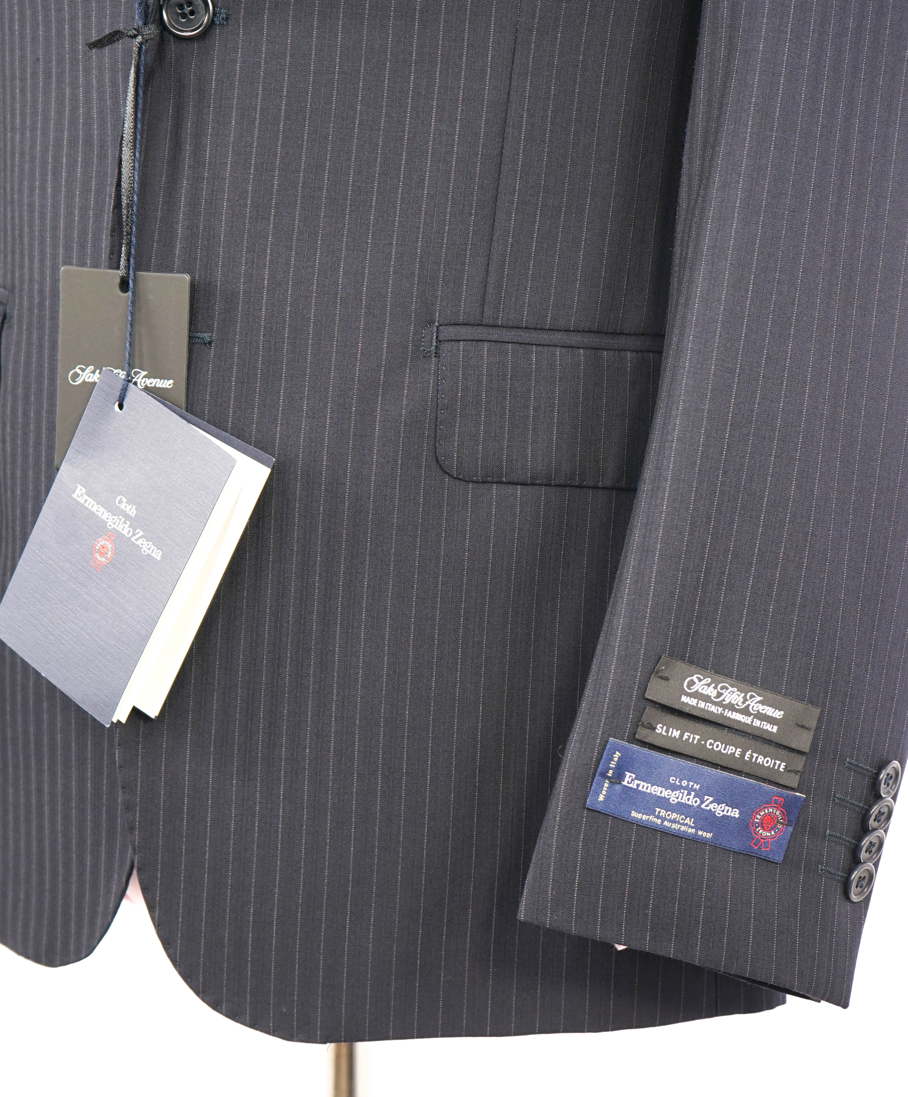 ERMENEGILDO ZEGNA - By SAKS FIFTH AVENUE "Slim" Chalk Stripe Suit - 38R