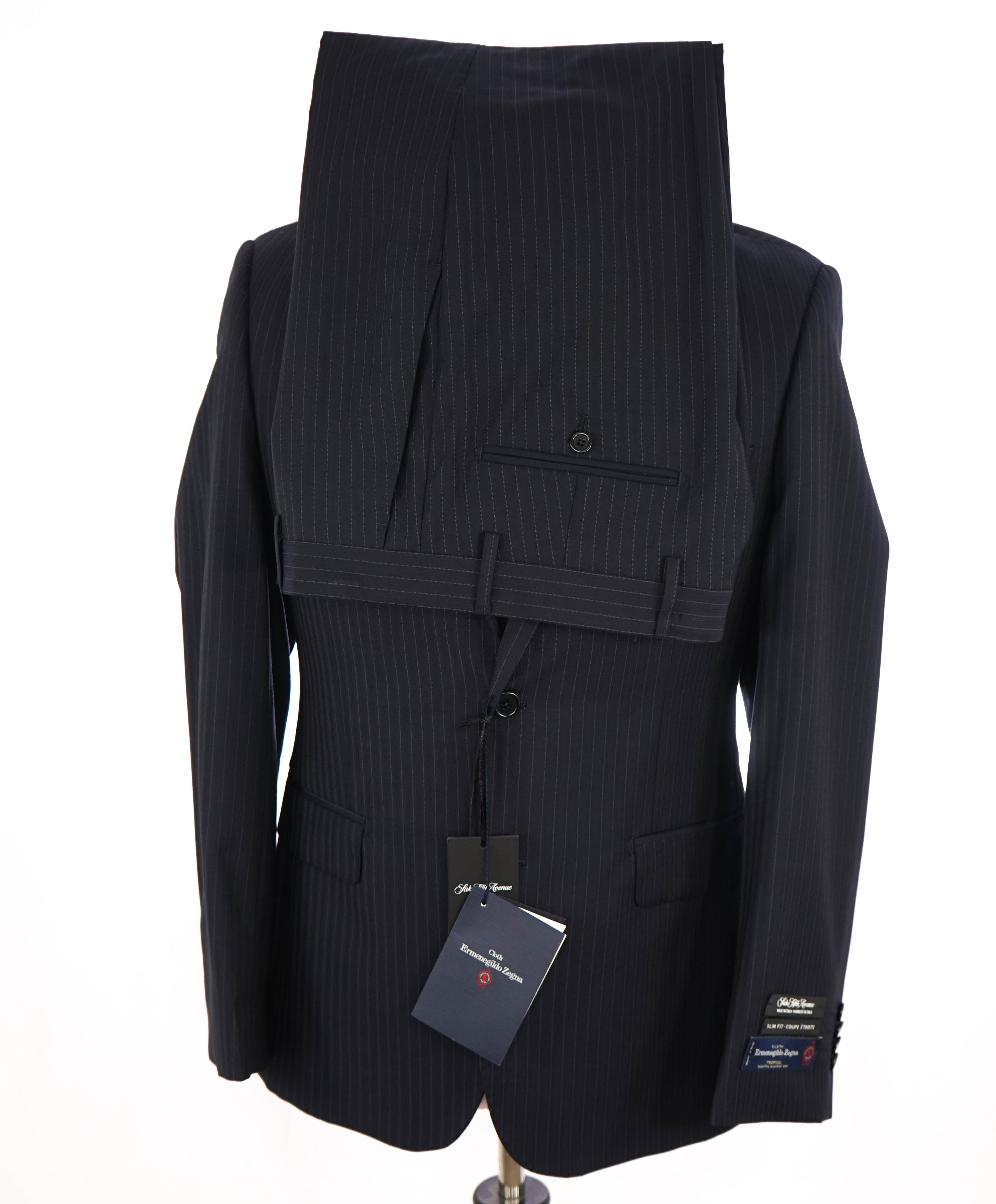 ERMENEGILDO ZEGNA - By SAKS FIFTH AVENUE "Slim" Chalk Stripe Suit - 38R