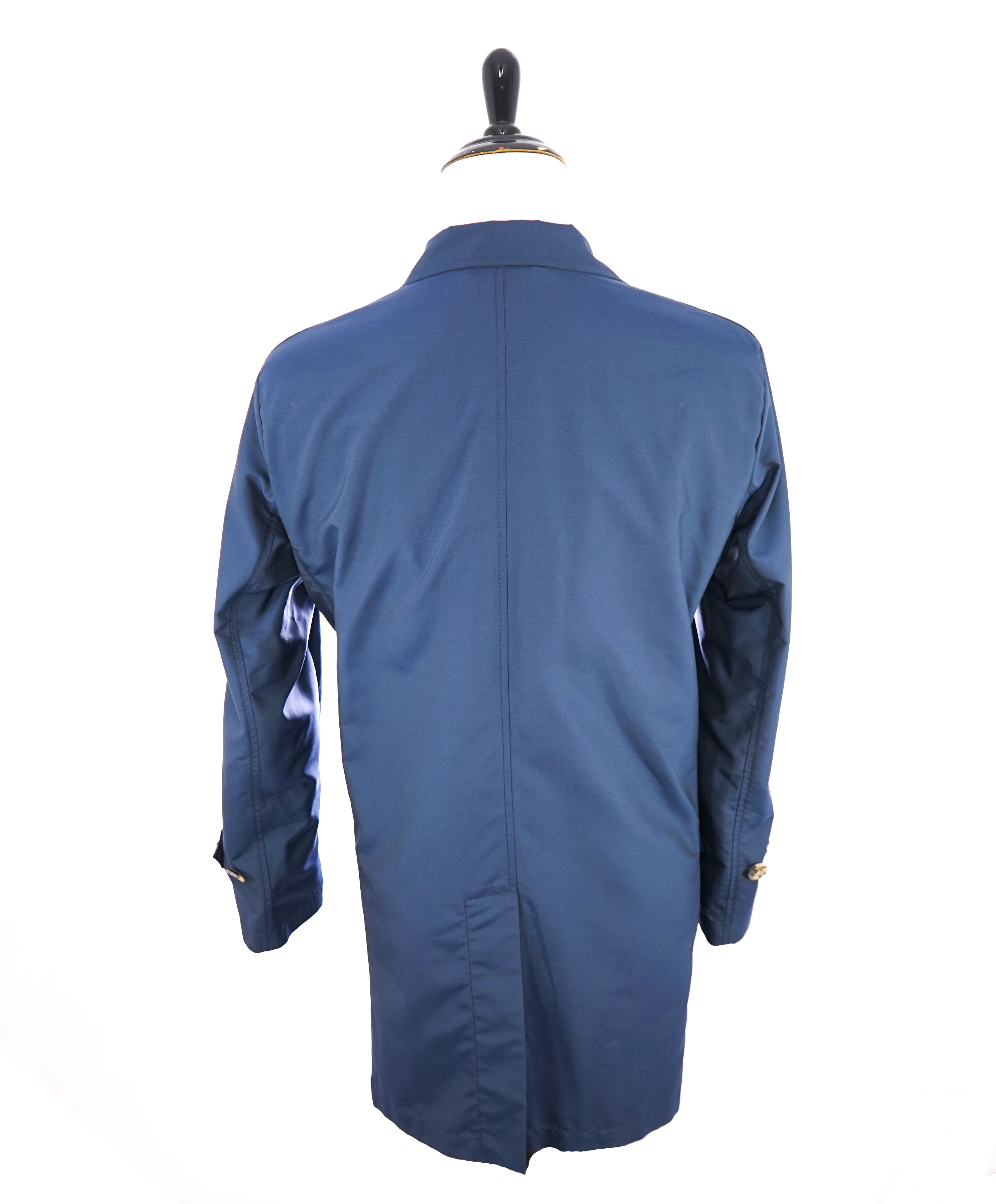 $2,595 ISAIA - Car Coat Trench coat Coablt Blue Logo Detailing - 46R US