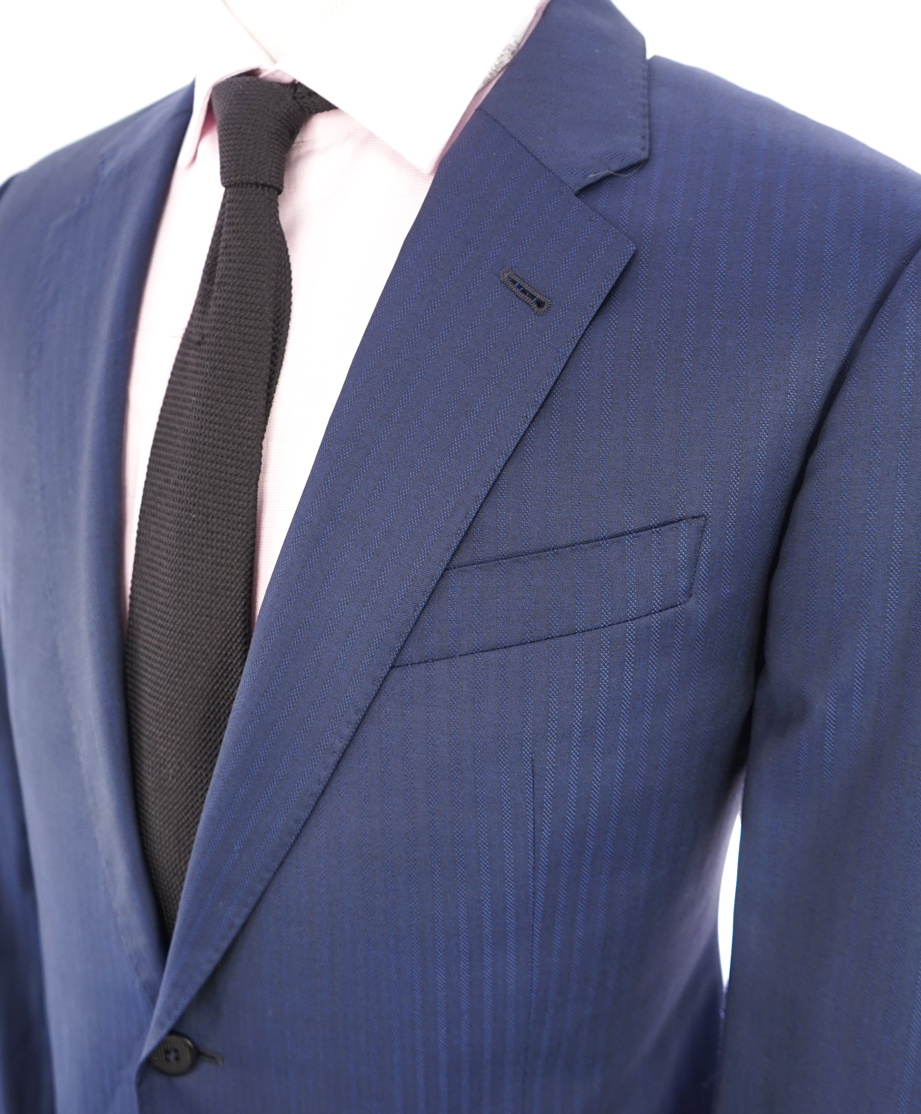 $1,895 ARMANI COLLEZIONI - Tonal Royal Blue Textured Suit "G Line " -  44R