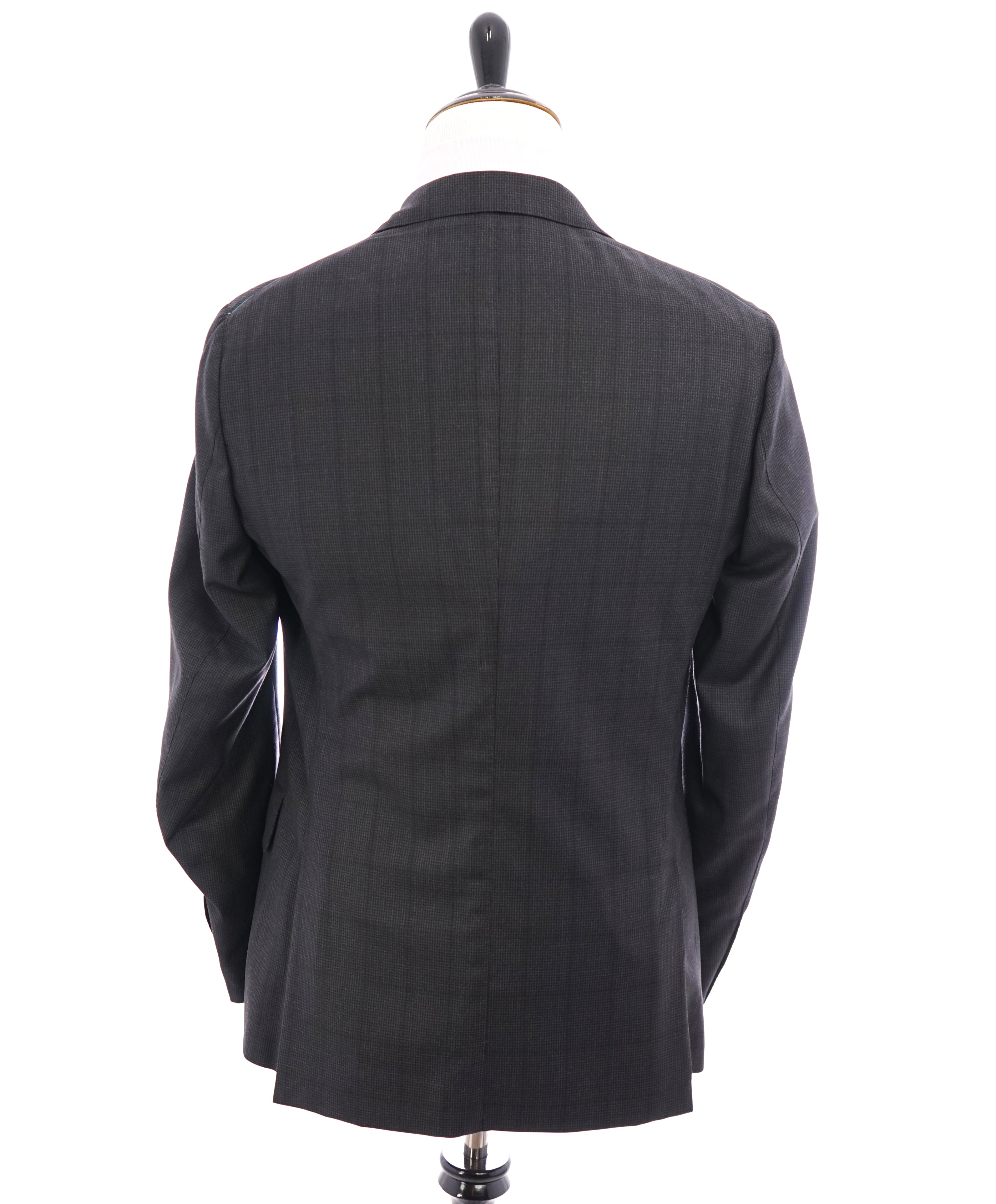 EIDOS - Gray Plaid Check "TENERO" 2-3 Button Roll Lapel Wool Suit  - 42R