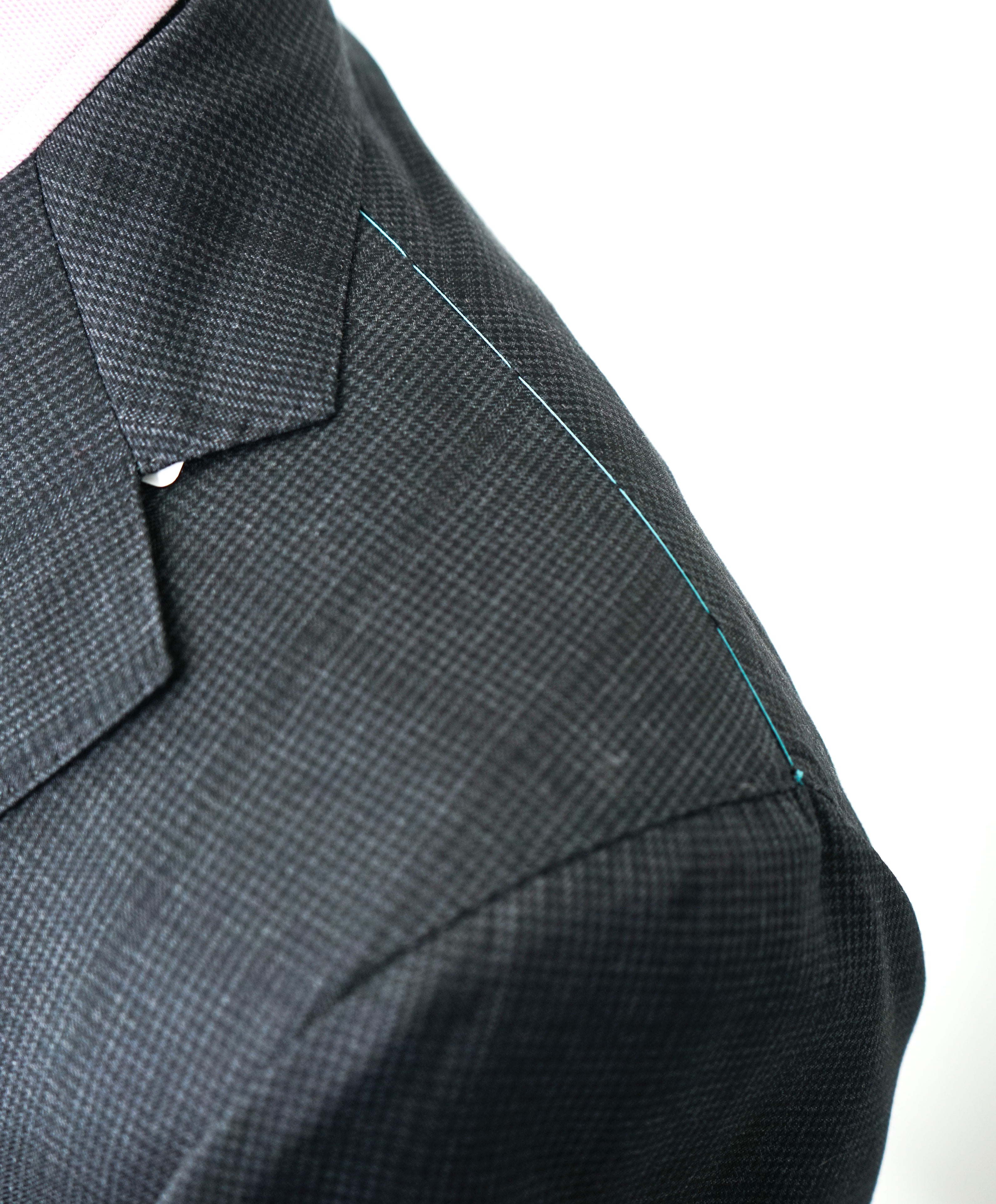 EIDOS - Gray Plaid Check "TENERO" 2-3 Button Roll Lapel Wool Suit  - 42R