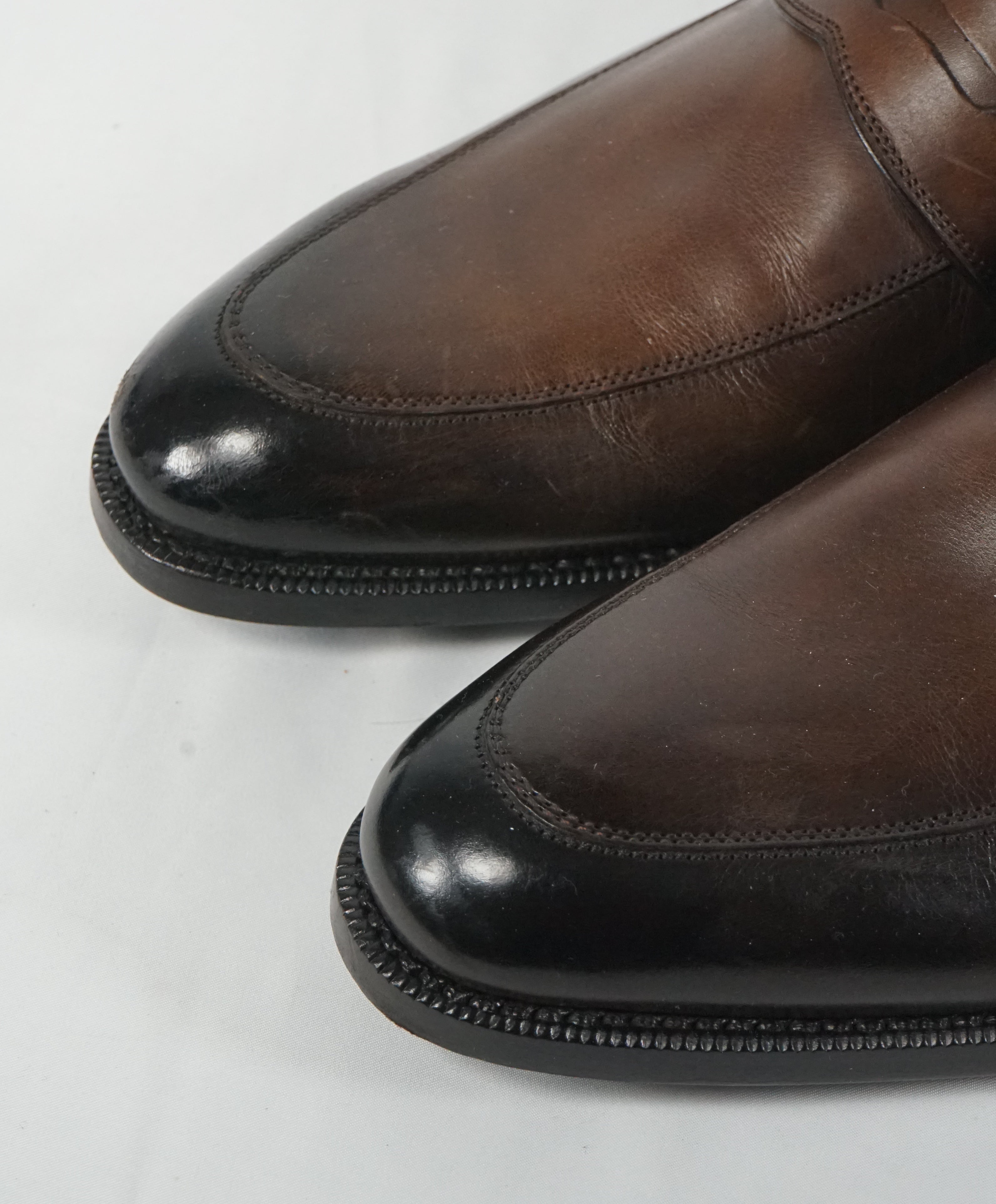 ERMENEGILDO ZEGNA - “Garonne” Brown Penny Loafers Galace Tips - 10