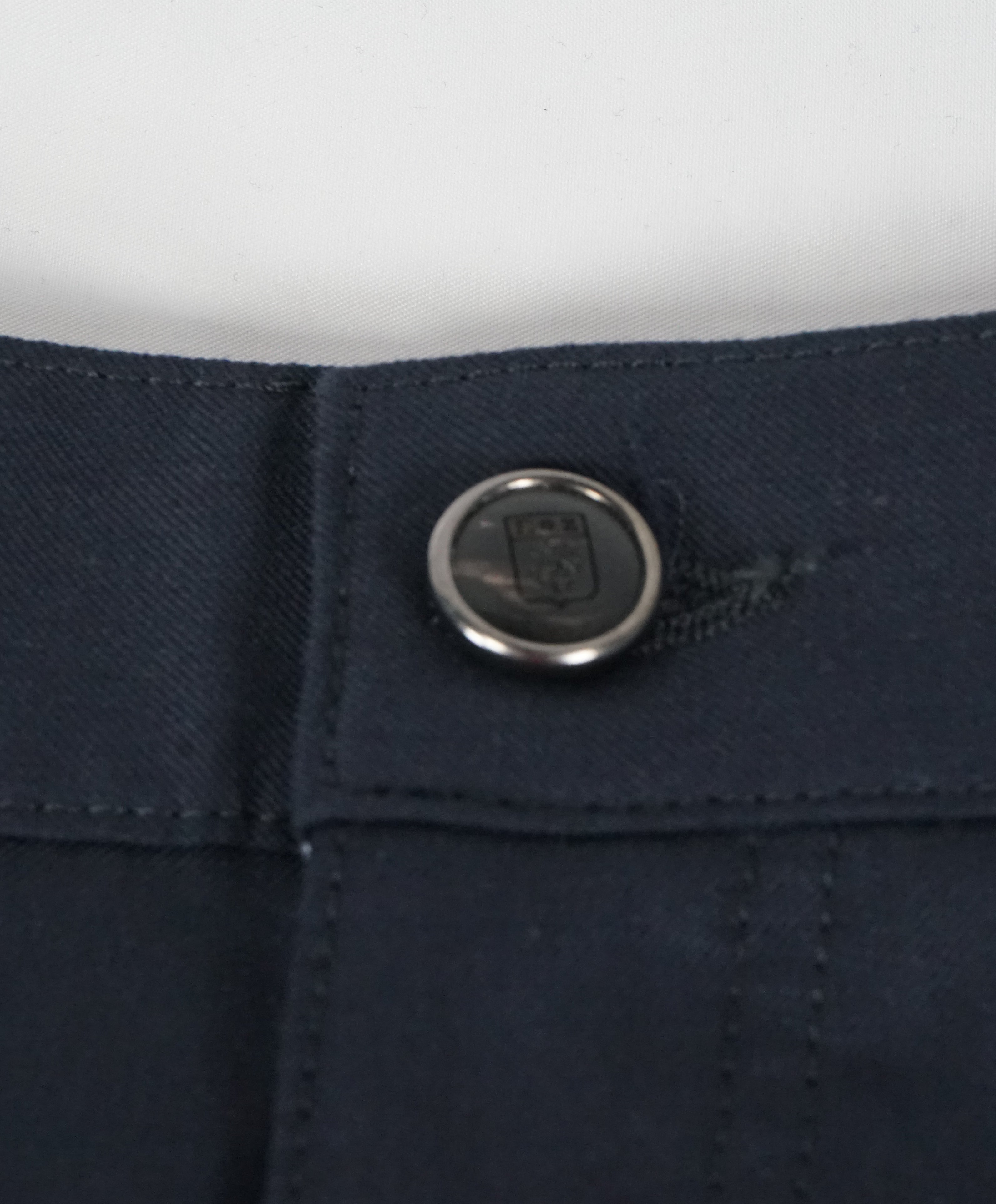 ERMENEGILDO ZEGNA - Navy 5-Pocket Twill Weave Logo Pants - 34W