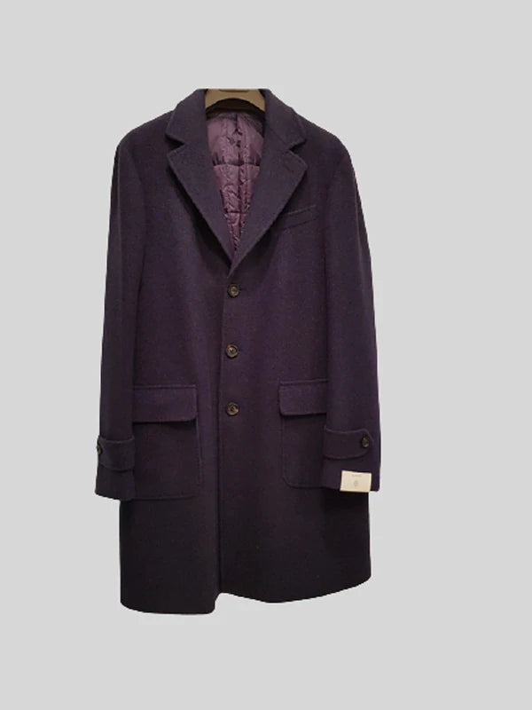 $2,195 ELEVENTY - Brown Burgundy Cashmere Wool Blend Coat - 44 US (54EU)