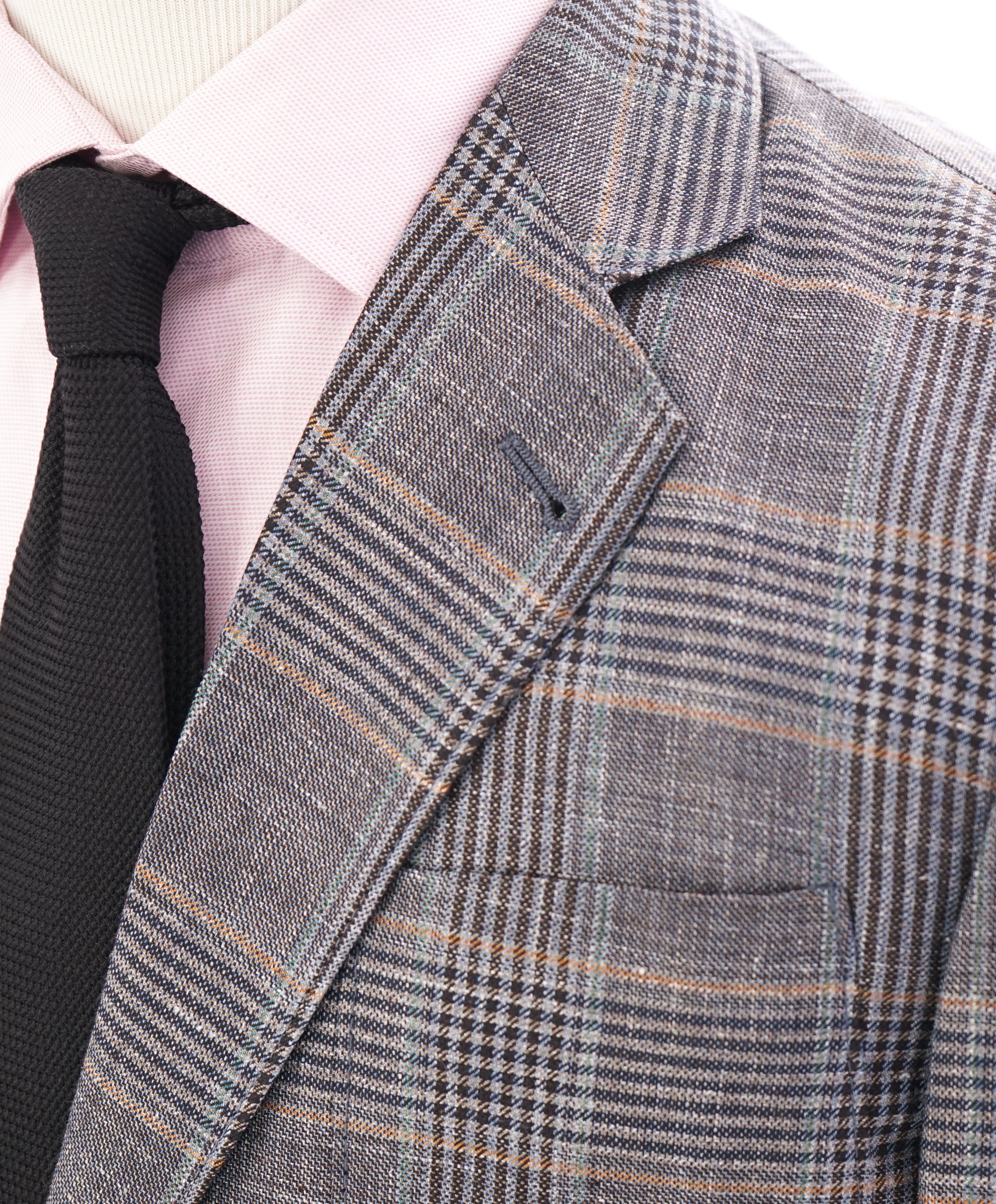 GIORGIO ARMANI - “UPTON” Wool/Silk/Linen Bold Glen Plaid Check Blazer -  42S