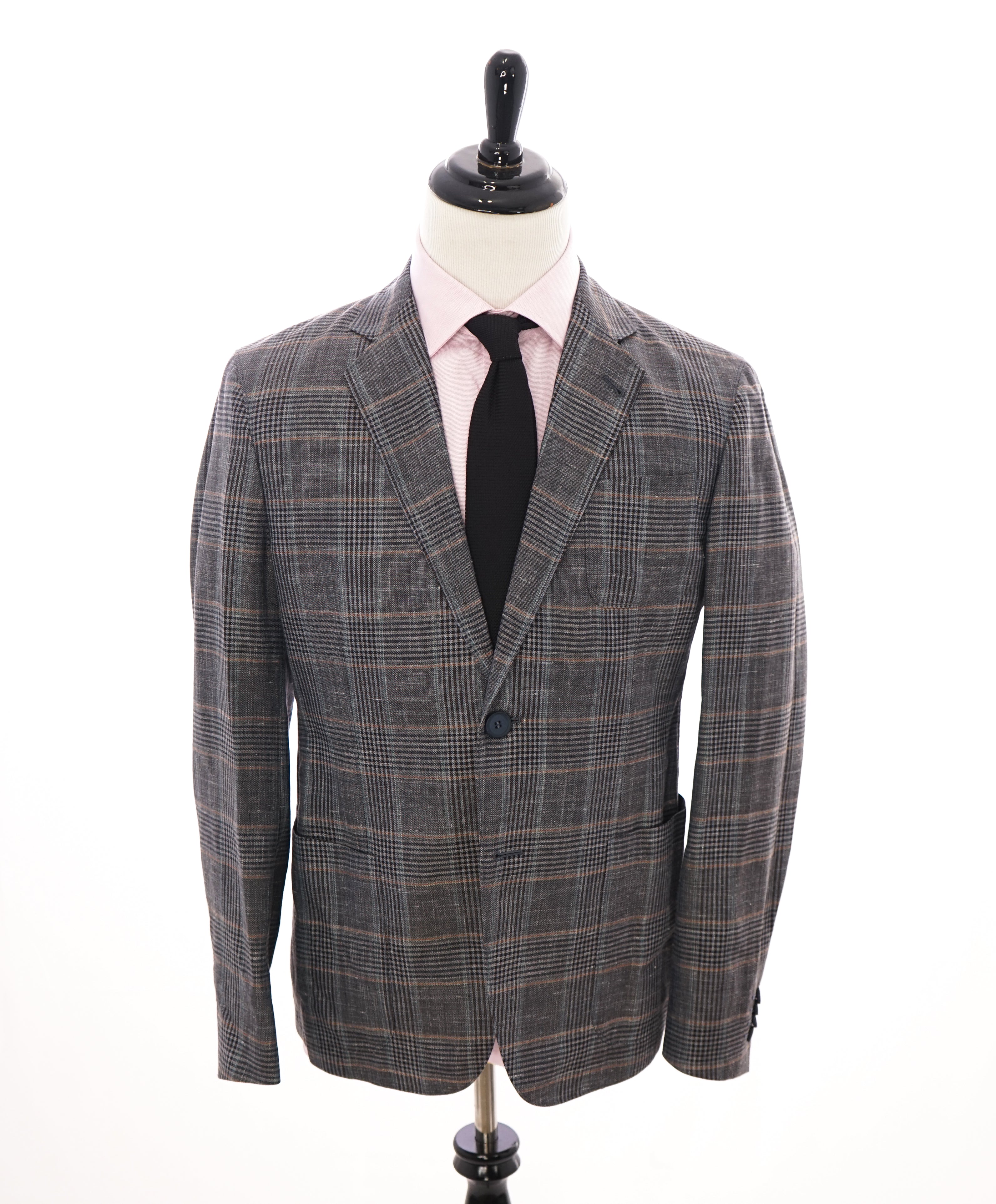 GIORGIO ARMANI - “UPTON” Wool/Silk/Linen Bold Glen Plaid Check Blazer - 42S