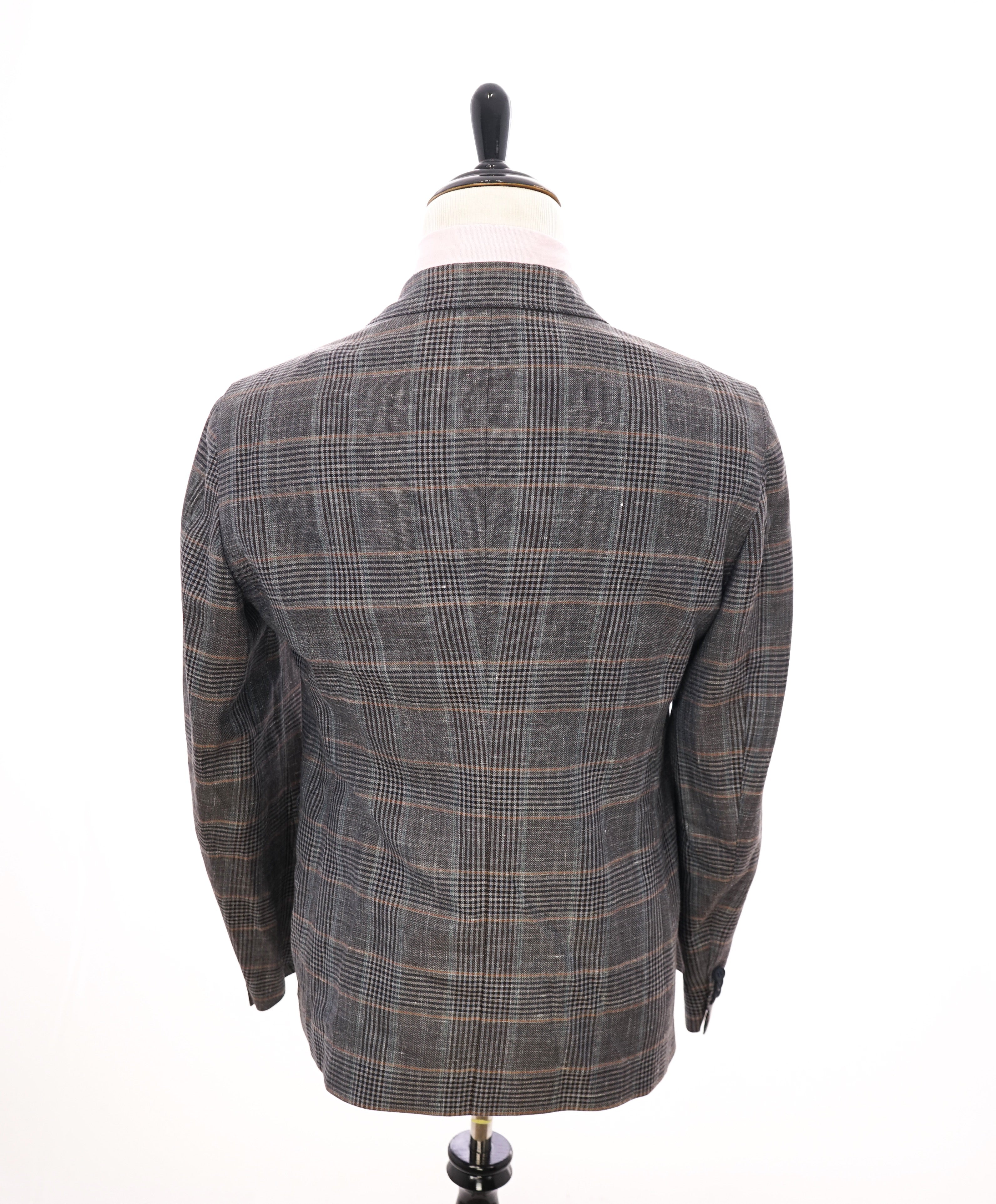 GIORGIO ARMANI - “UPTON” Wool/Silk/Linen Bold Glen Plaid Check Blazer - 42S