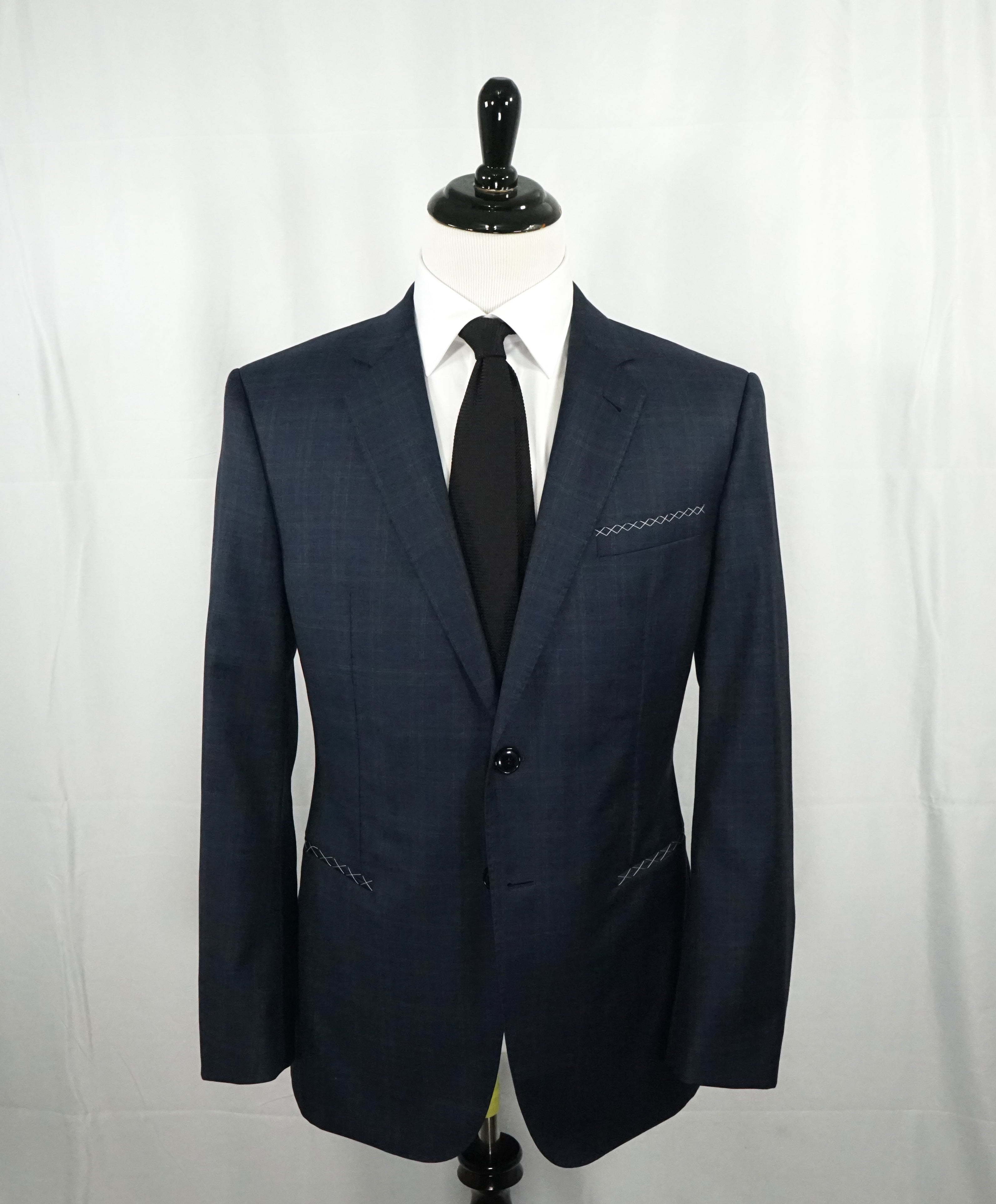 GIORGIO ARMANI - “Wall Street” Blue Bold Plaid Check Suit - 42R