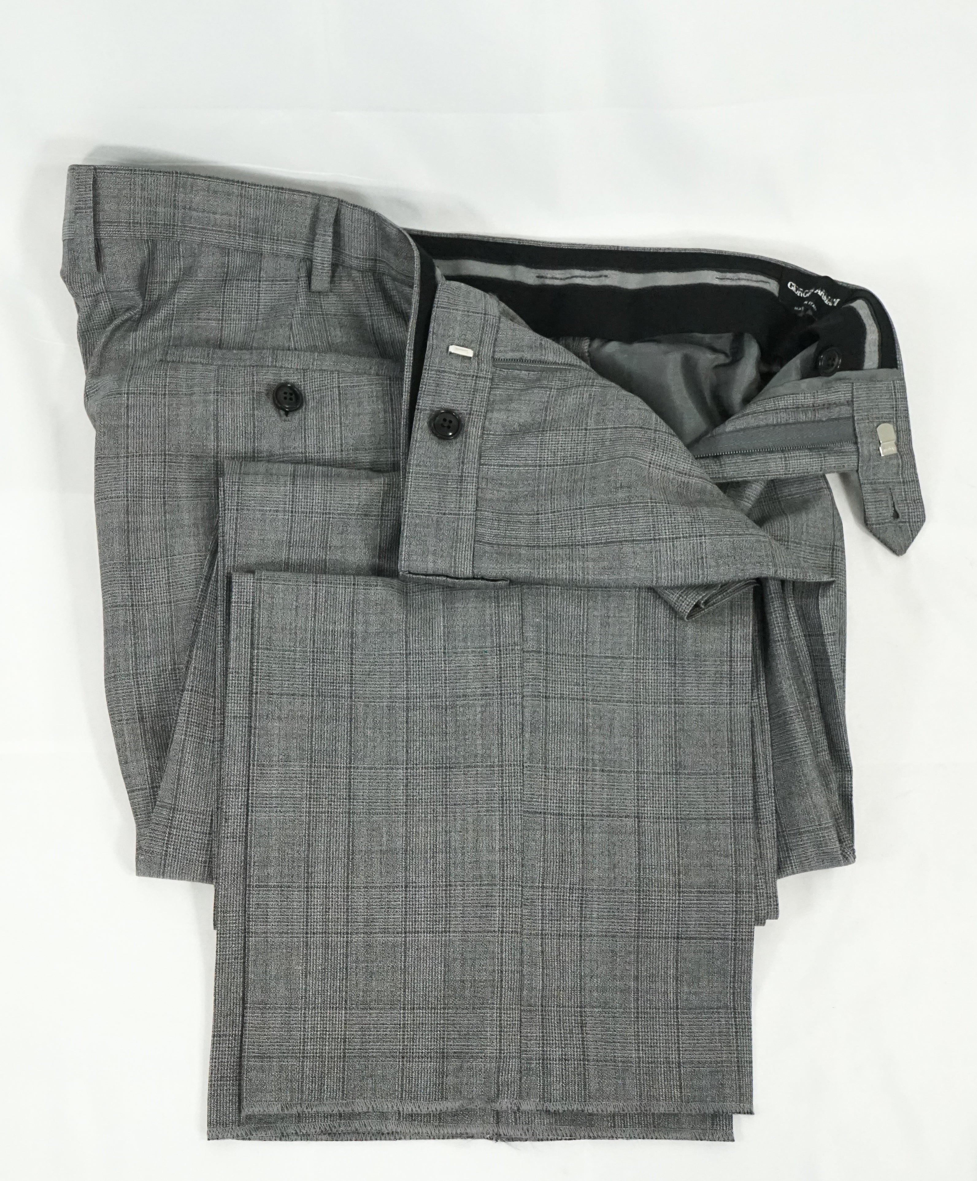 GIORGIO ARMANI - “TAYLOR” Gray Prince of Wales Check Wool/Silk  - 58R