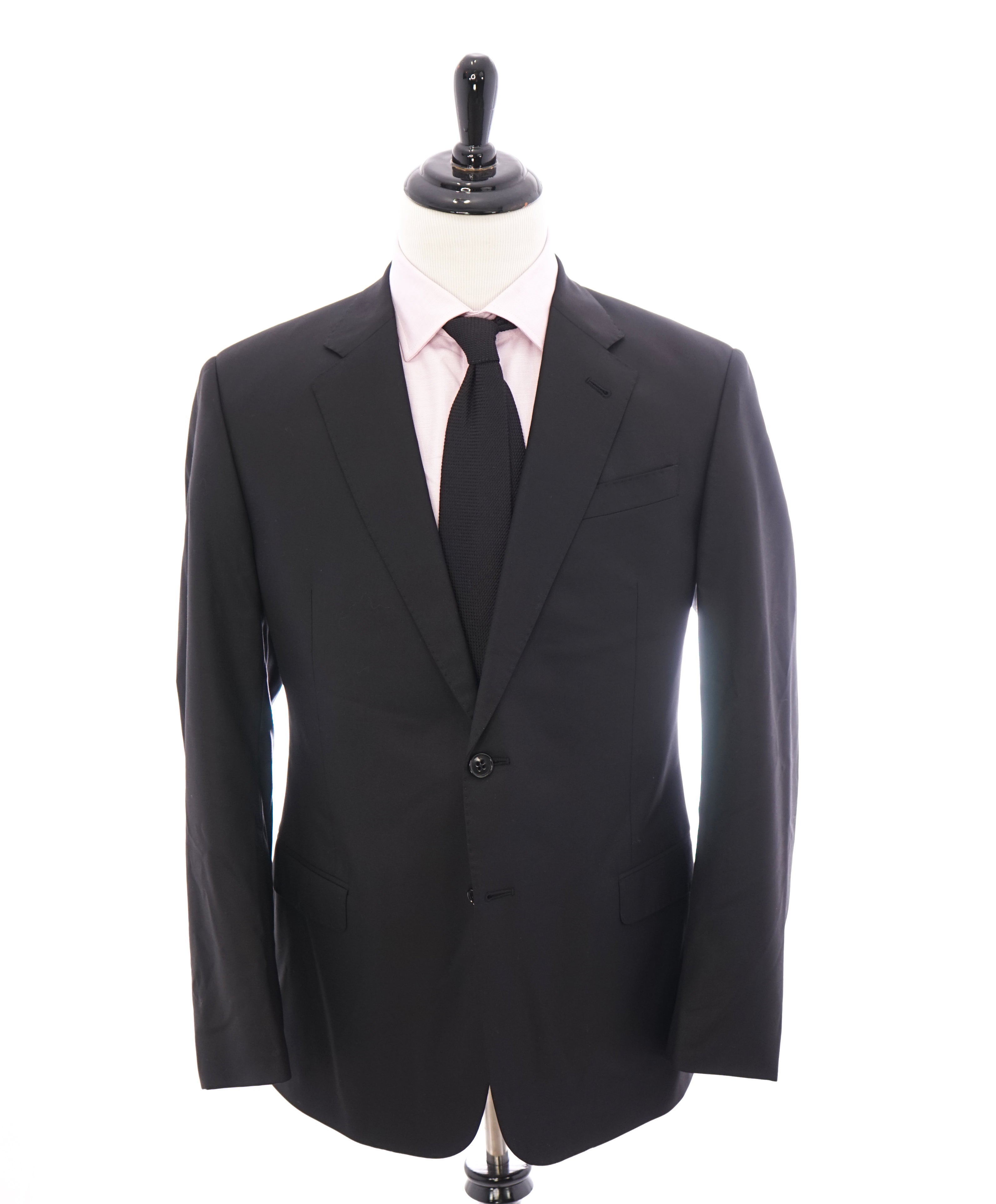 GIORGIO ARMANI - Jet Black 2-Button Super 160's “SOFT” Collection Suit - 42R