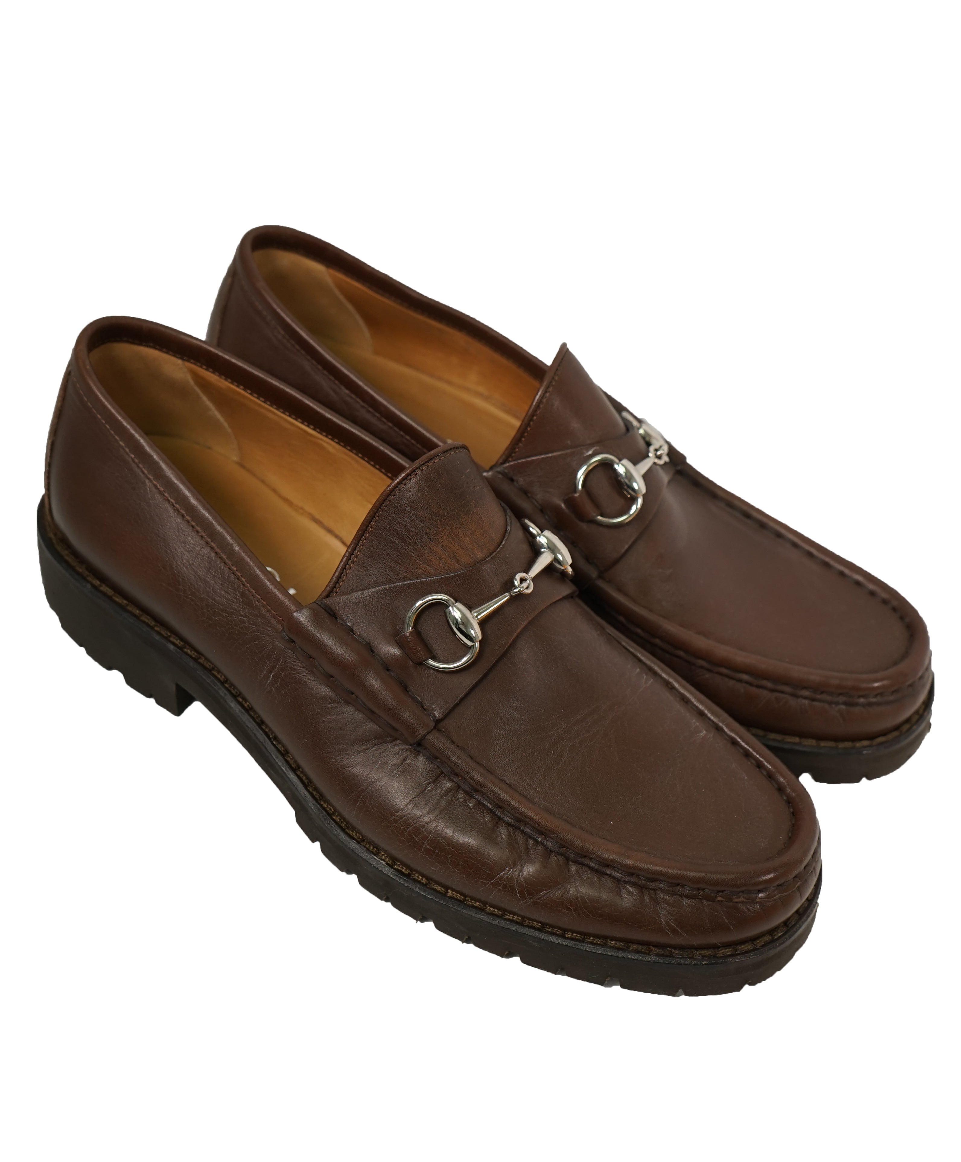 GUCCI - Horse-bit Loafers Brown Iconic Style - 10.5