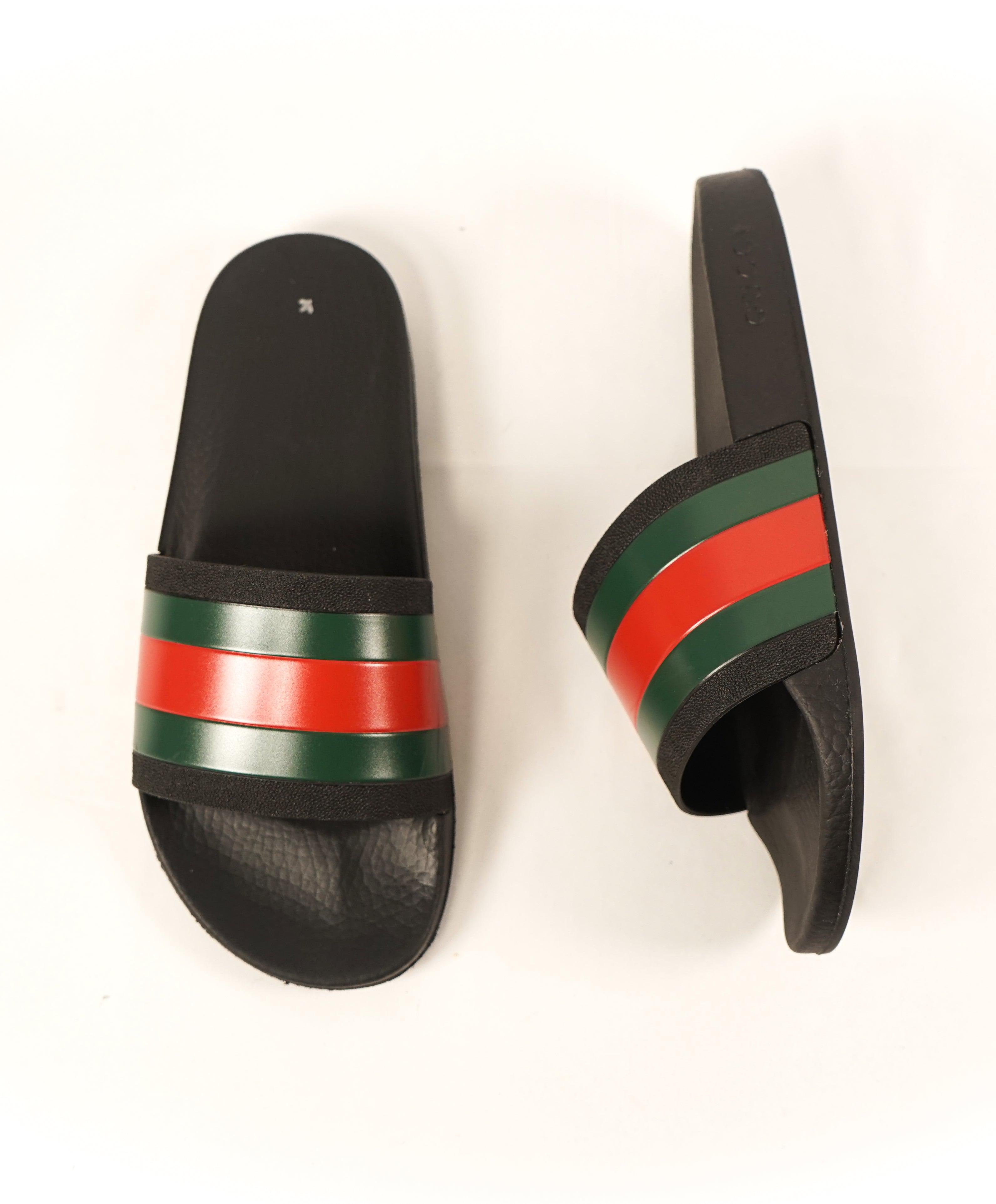 GUCCI - Iconic Green & Red Stripe Slides "72" Slippers - 7