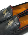 GUCCI - "Bee" Gold Logo Driving Loafers With Green & Red Detailing - 11 US