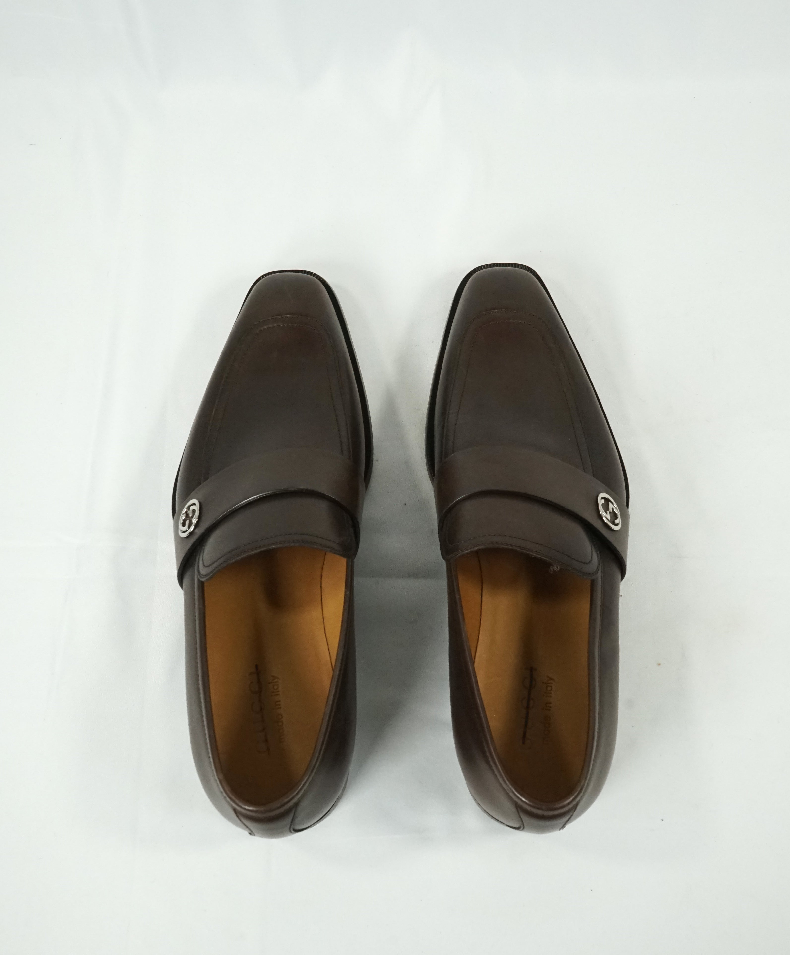 GUCCI - "Broadwick" Brown GG Logo Strap Loafers - 8