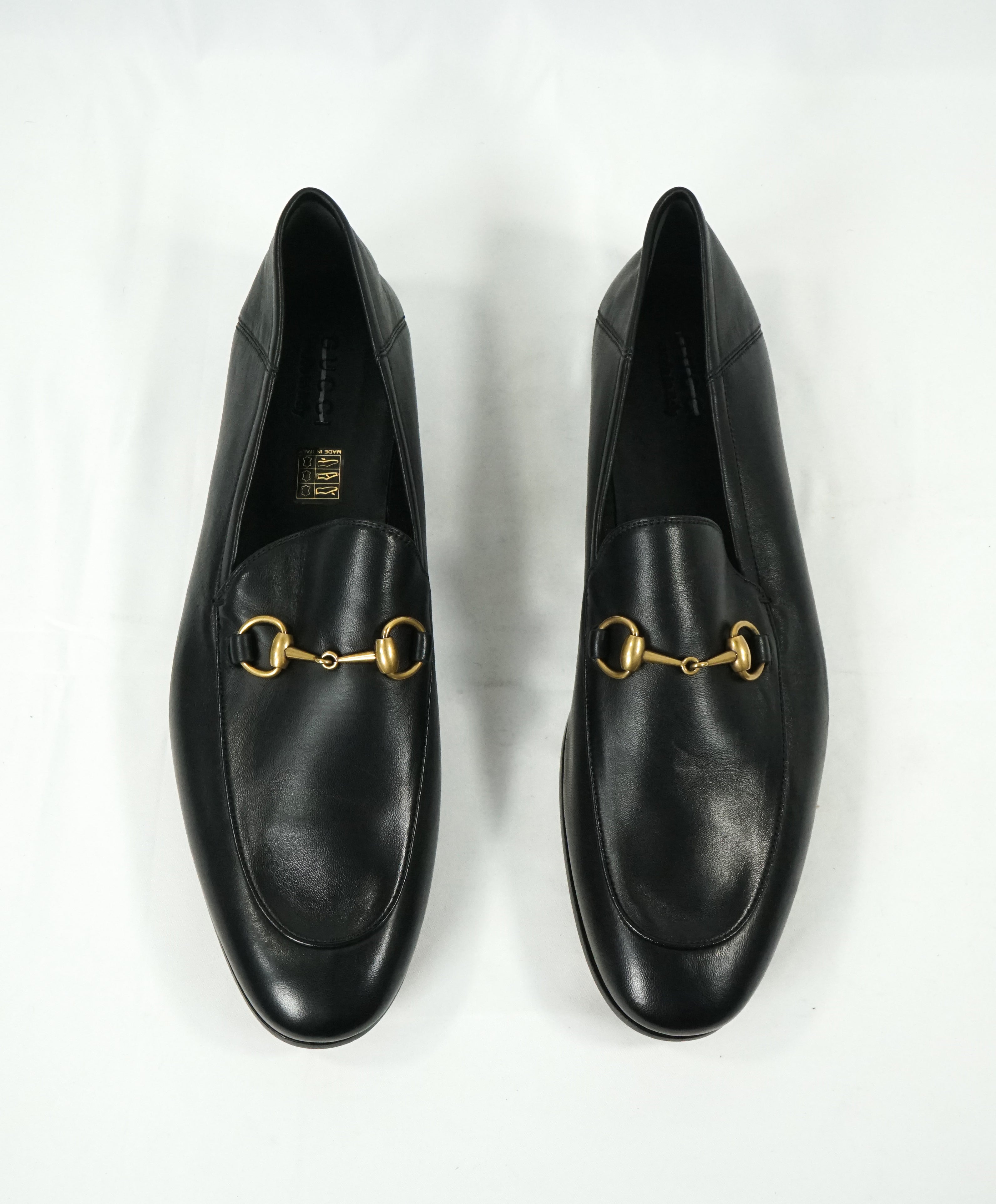 GUCCI - "Brixton" Horse-Bit Loafers Convertible Back Gold/Black - 13 US