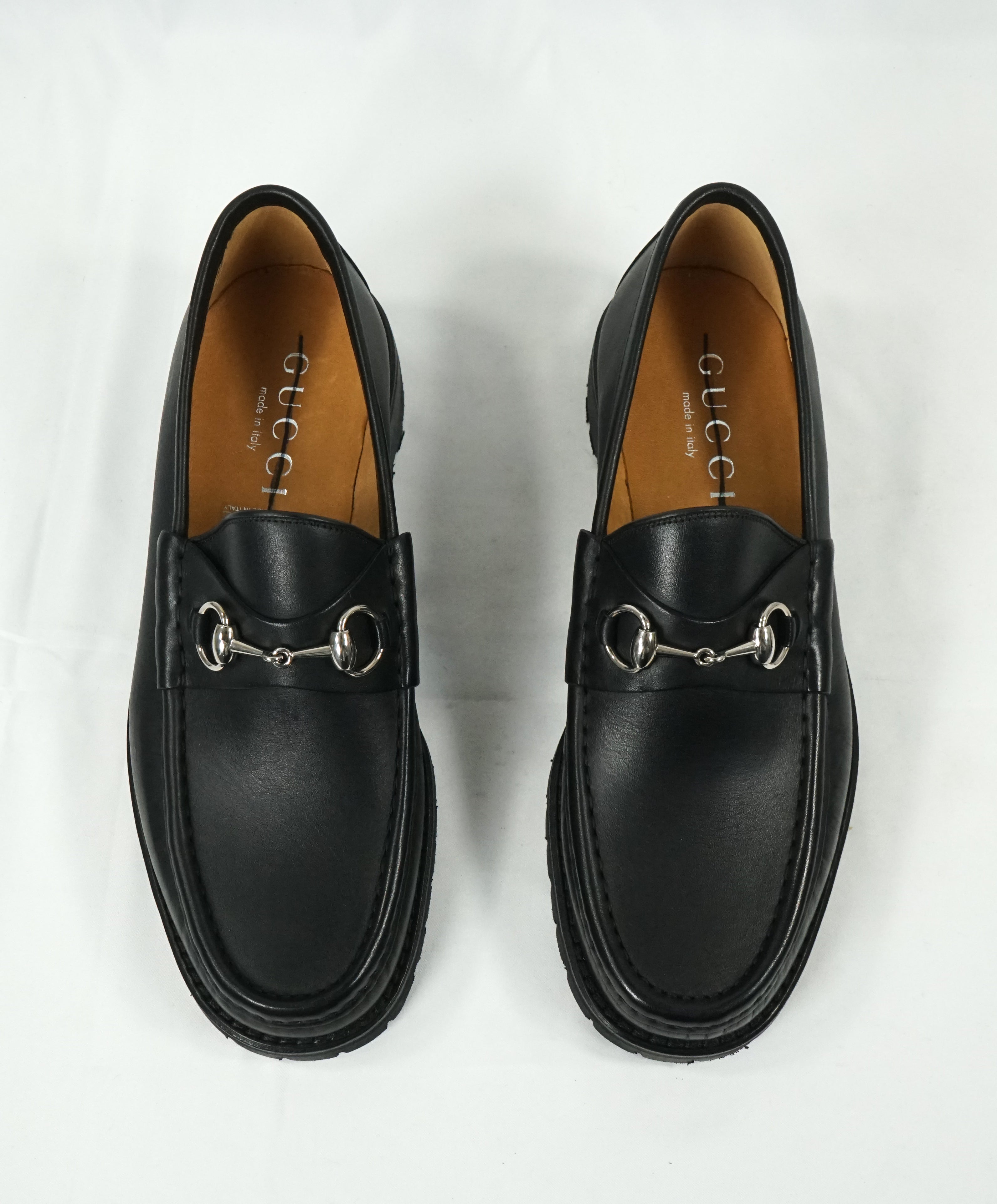 GUCCI - Horse-bit Lug Sole Loafers Black Iconic Style - 10