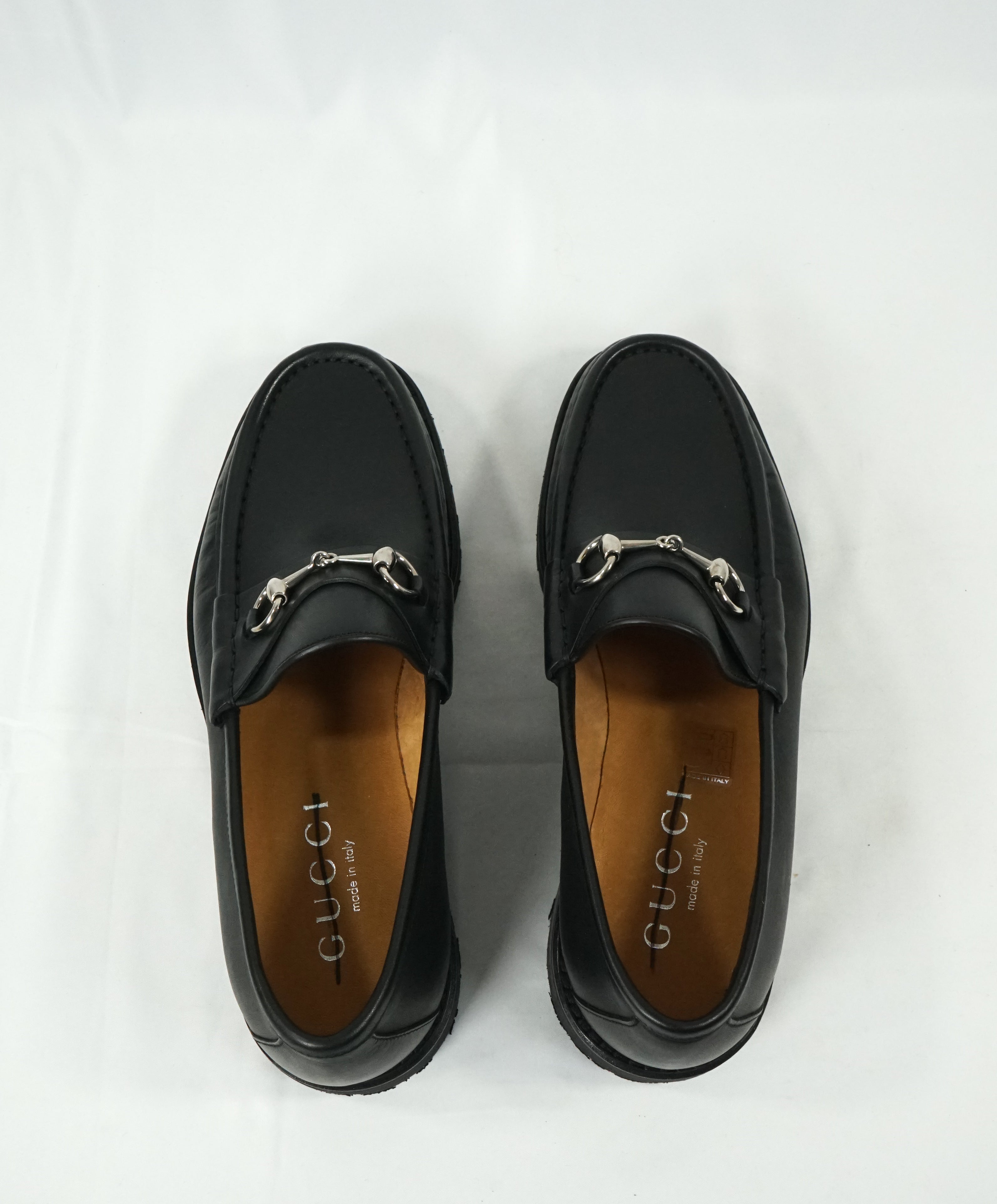 GUCCI - Horse-bit Lug Sole Loafers Black Iconic Style - 10