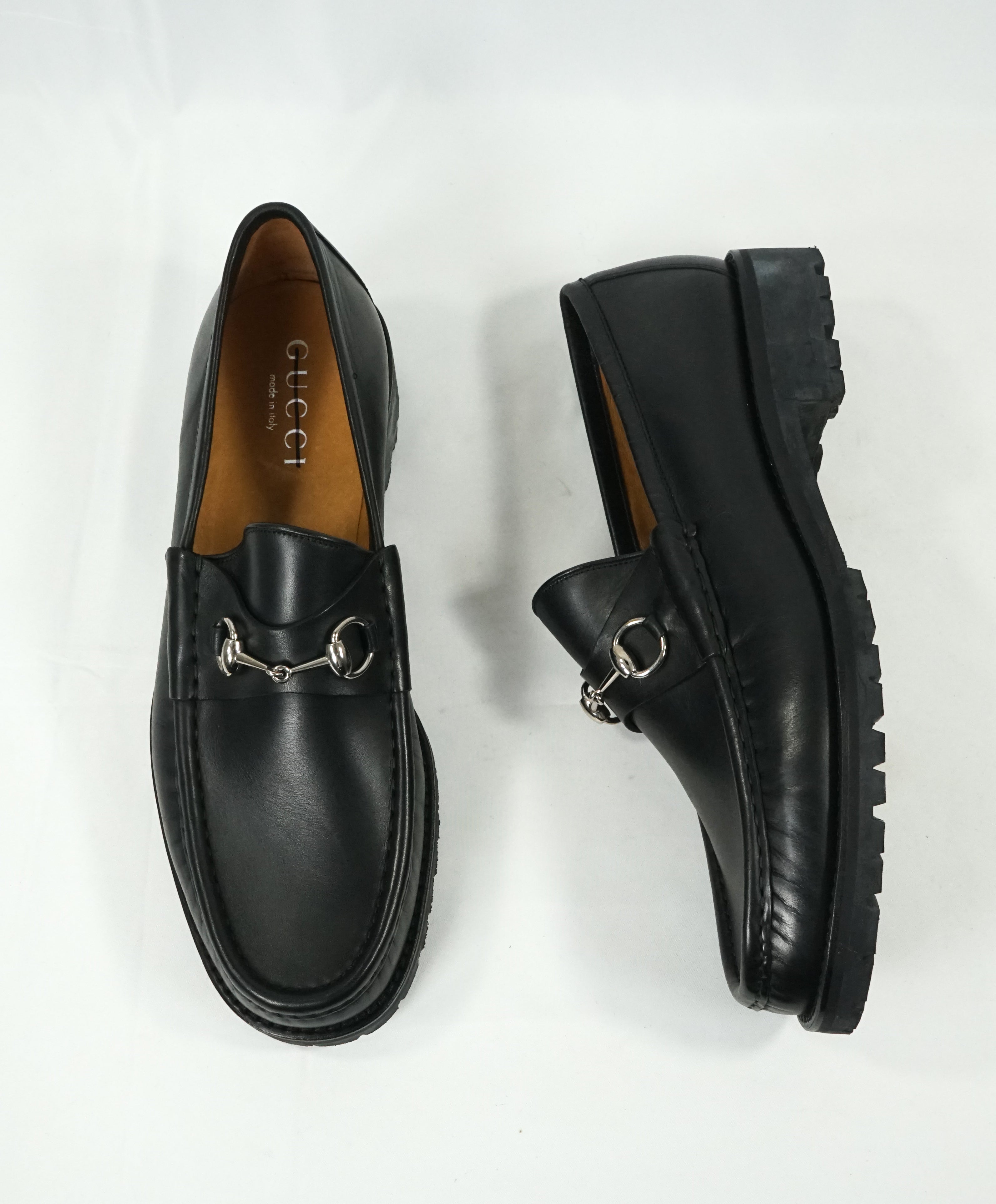 GUCCI - Horse-bit Lug Sole Loafers Black Iconic Style - 14