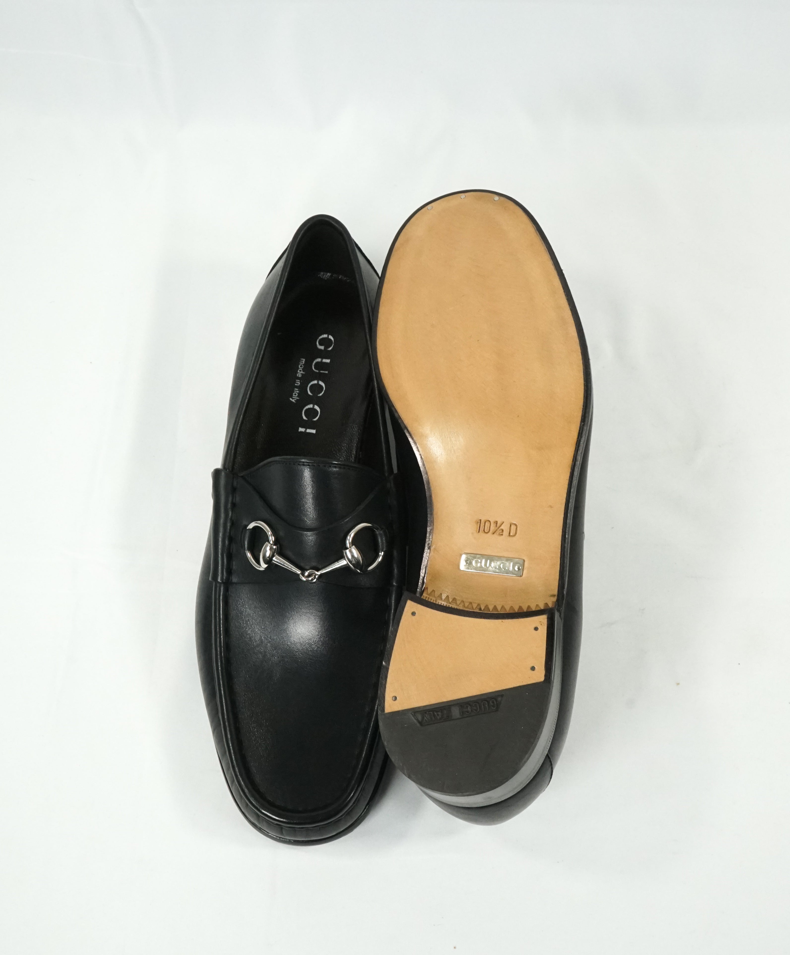 GUCCI - Horse-bit Leather sole Loafers Black Iconic Style - 11