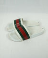 GUCCI - Iconic Green & Red Slides "72" White Slippers- 10