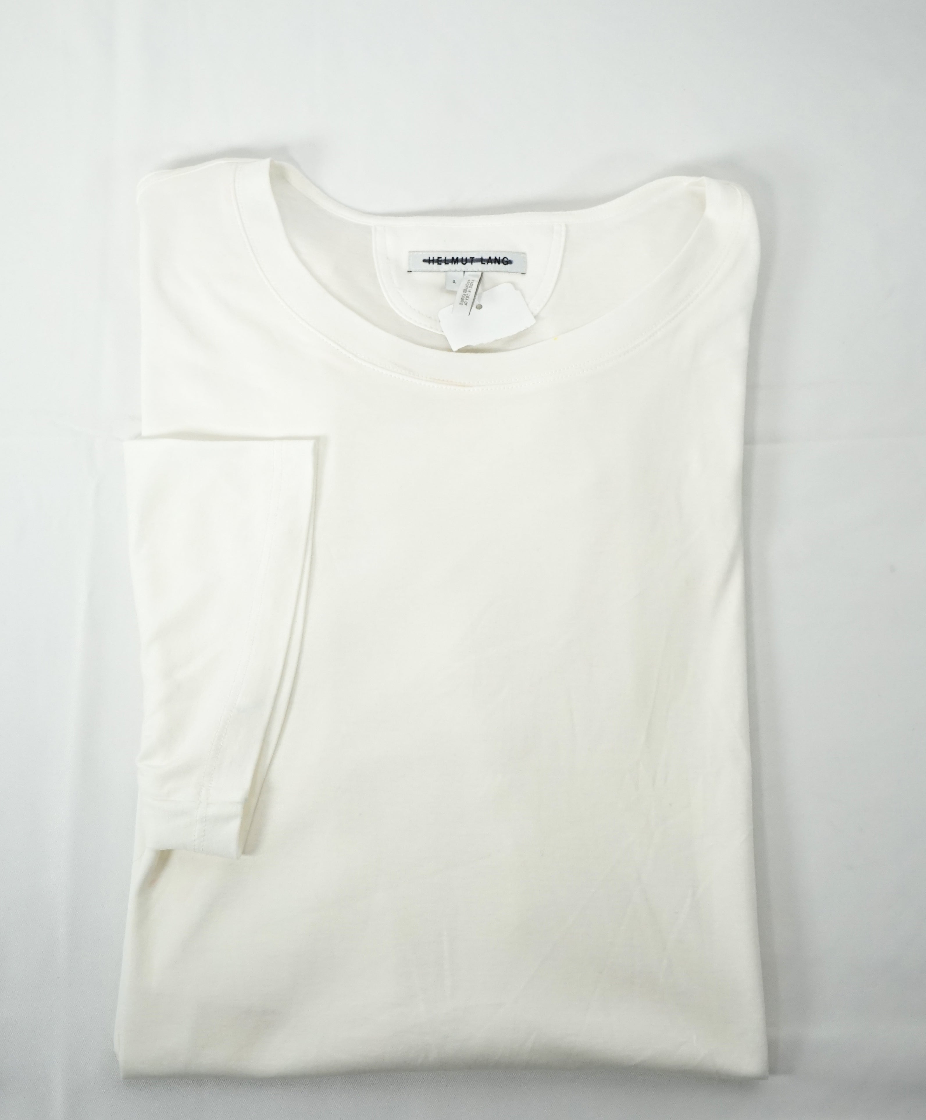 HELMUT LANG - “Rounded Ivory” Crew Neck Tee Cotton - L