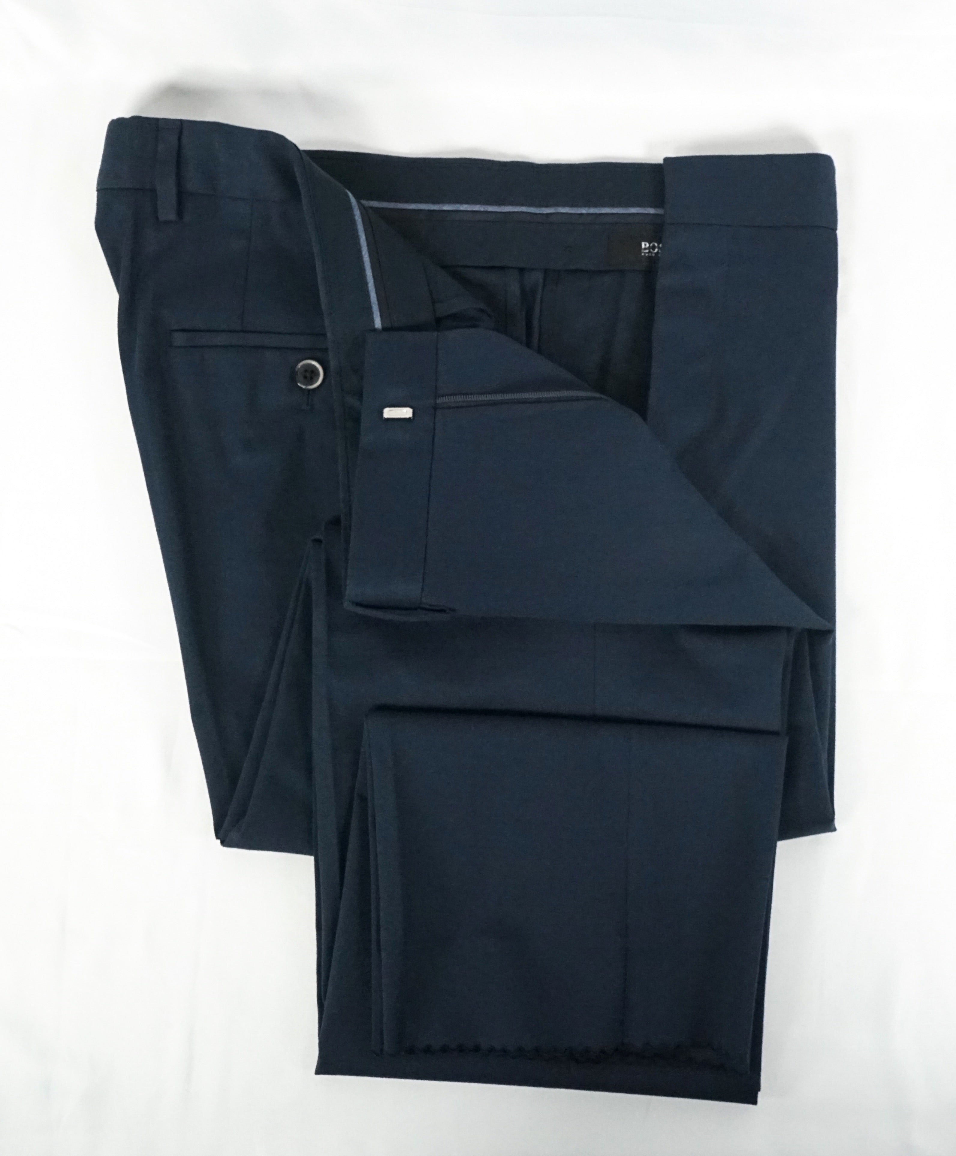 HUGO BOSS - “Genesis2" Solid Navy Cotton Dress Chino Pants - 34W