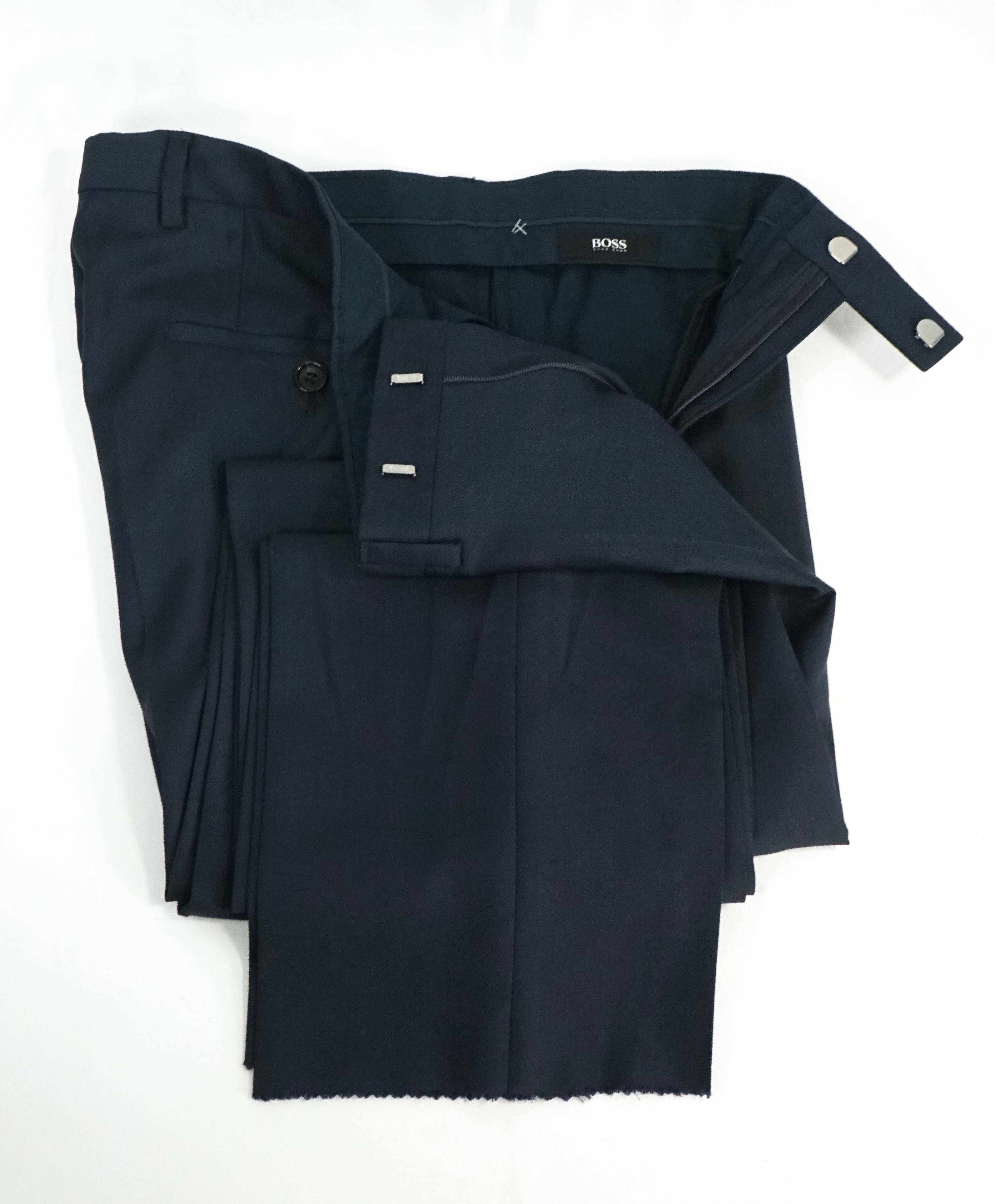 HUGO BOSS - Navy Twill “Sharp 1 US”  Flat Front Dress Pants - 30W