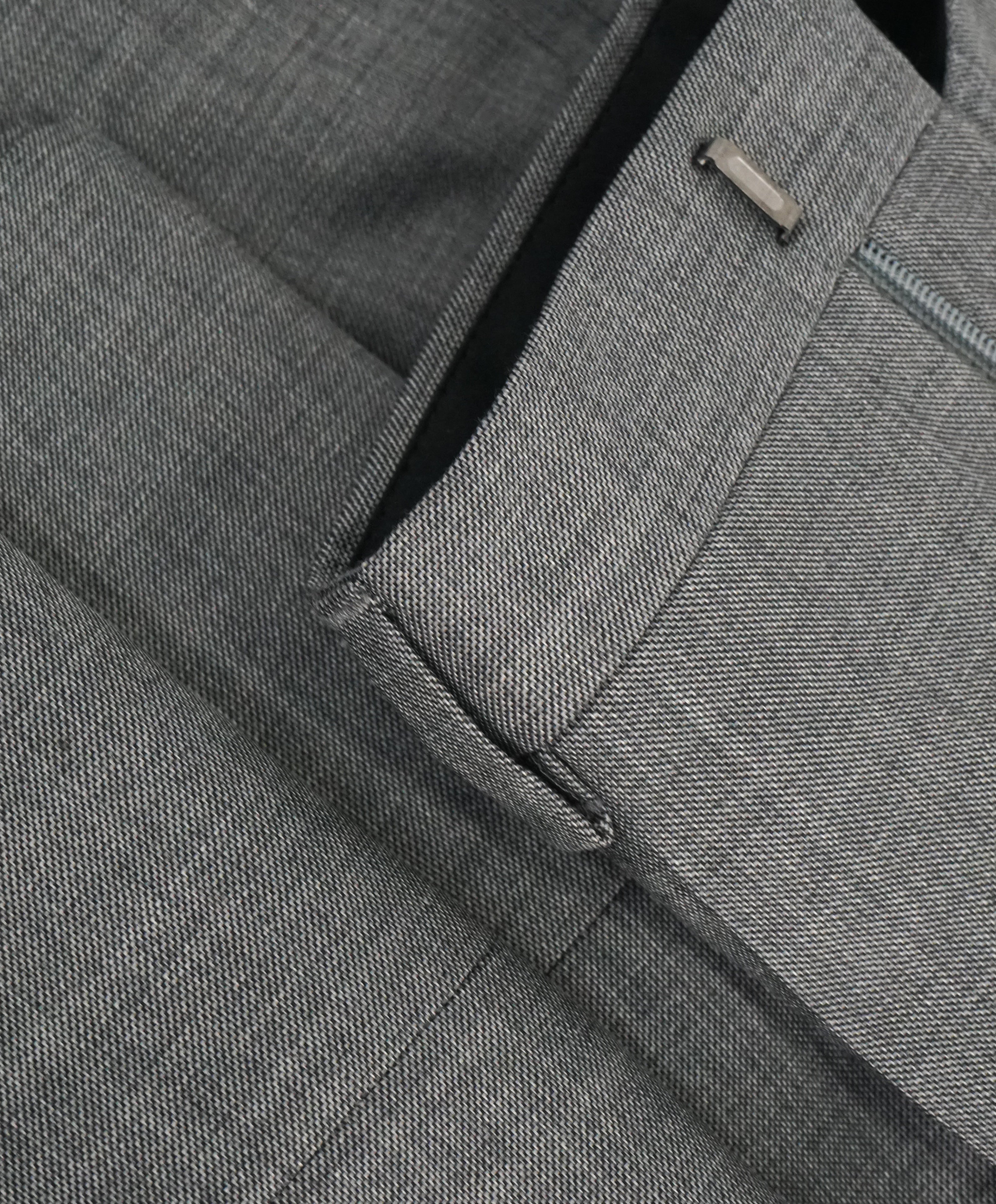 HUGO BOSS - Gray Melange “Astian/Hets” Flat Front Dress Pants - 34W