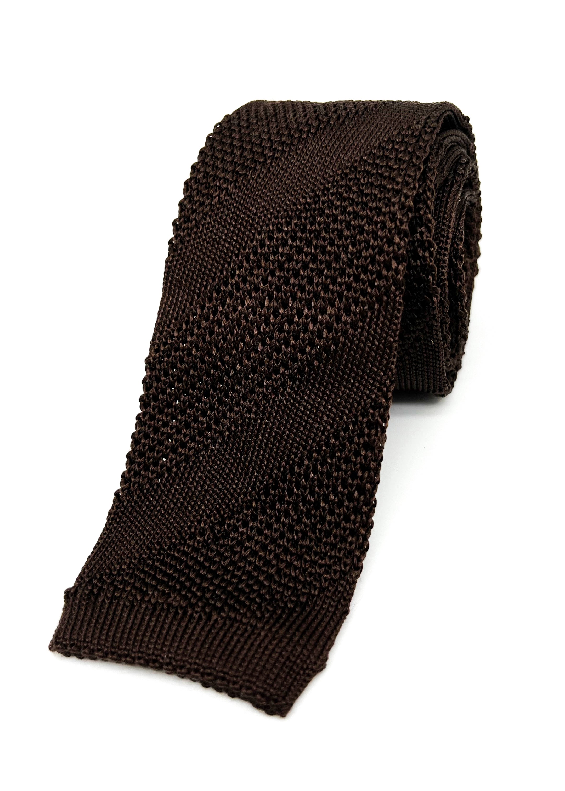 $165 OVADIA & SONS - Knit Brown Diagonal Stripe Textured - Tie