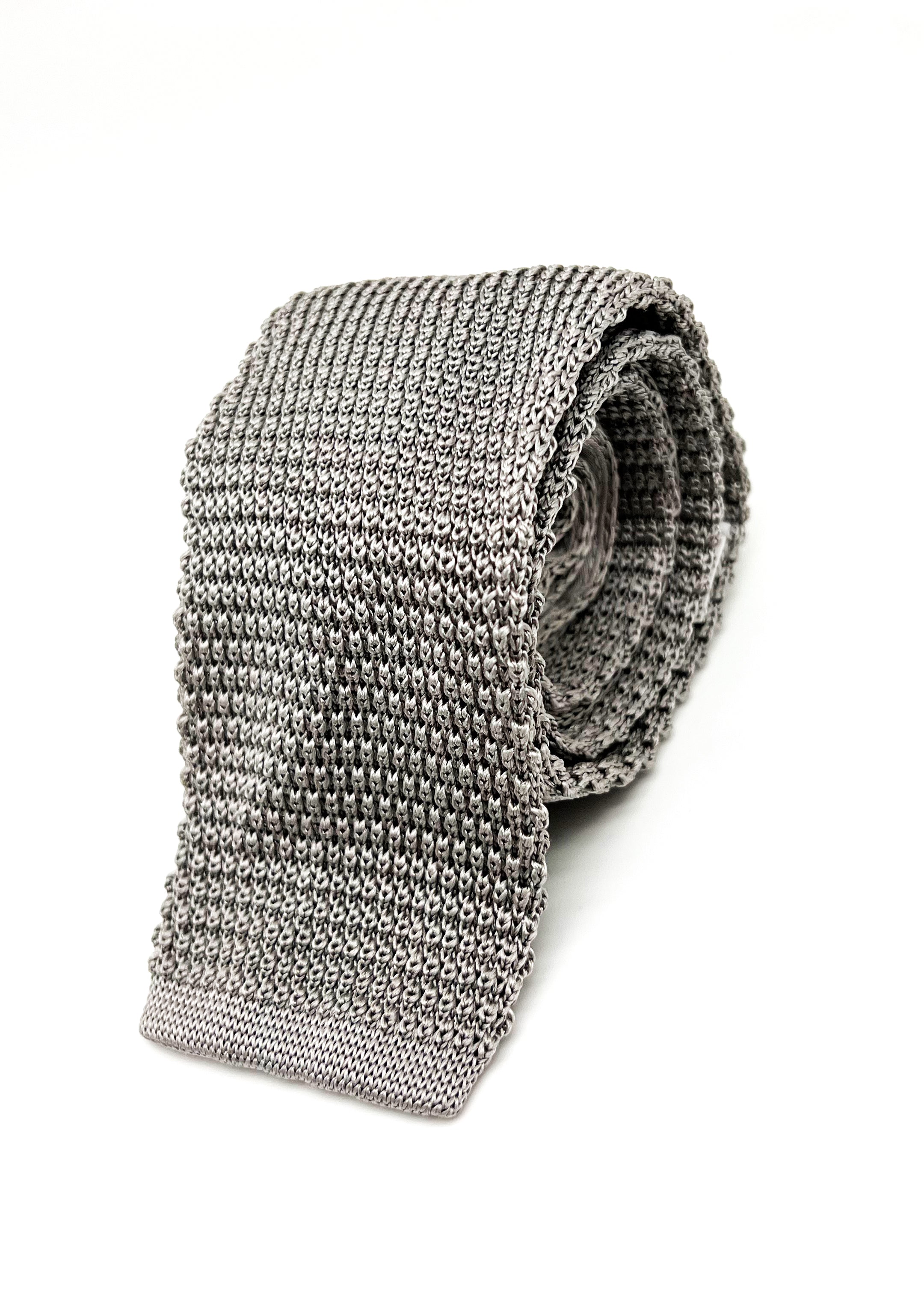 $165 OVADIA & SONS - SILK Knit Gray Solid - Tie