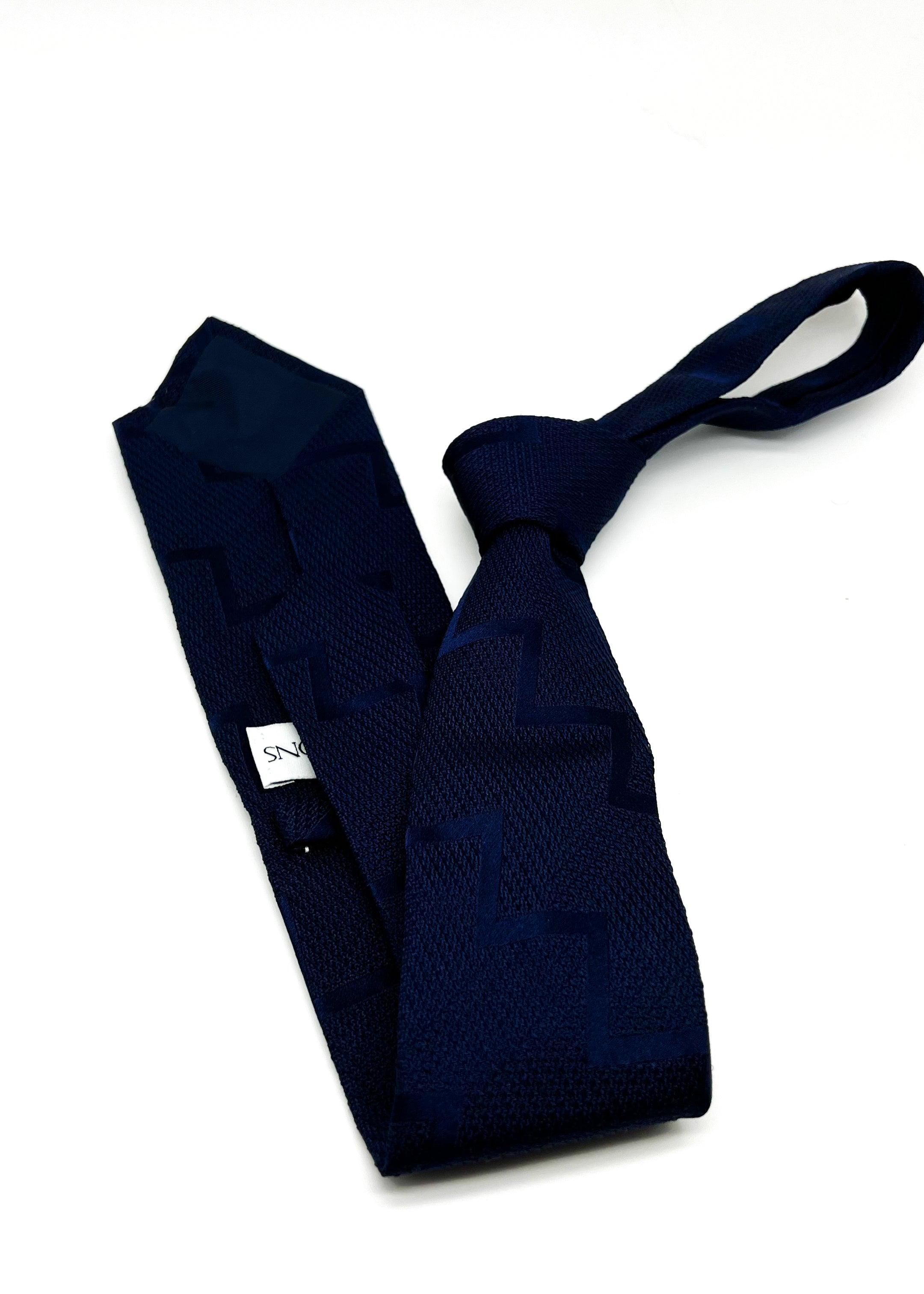 $165 OVADIA & SONS - SILK Blue 'ART DECO' Textured Woven - Tie